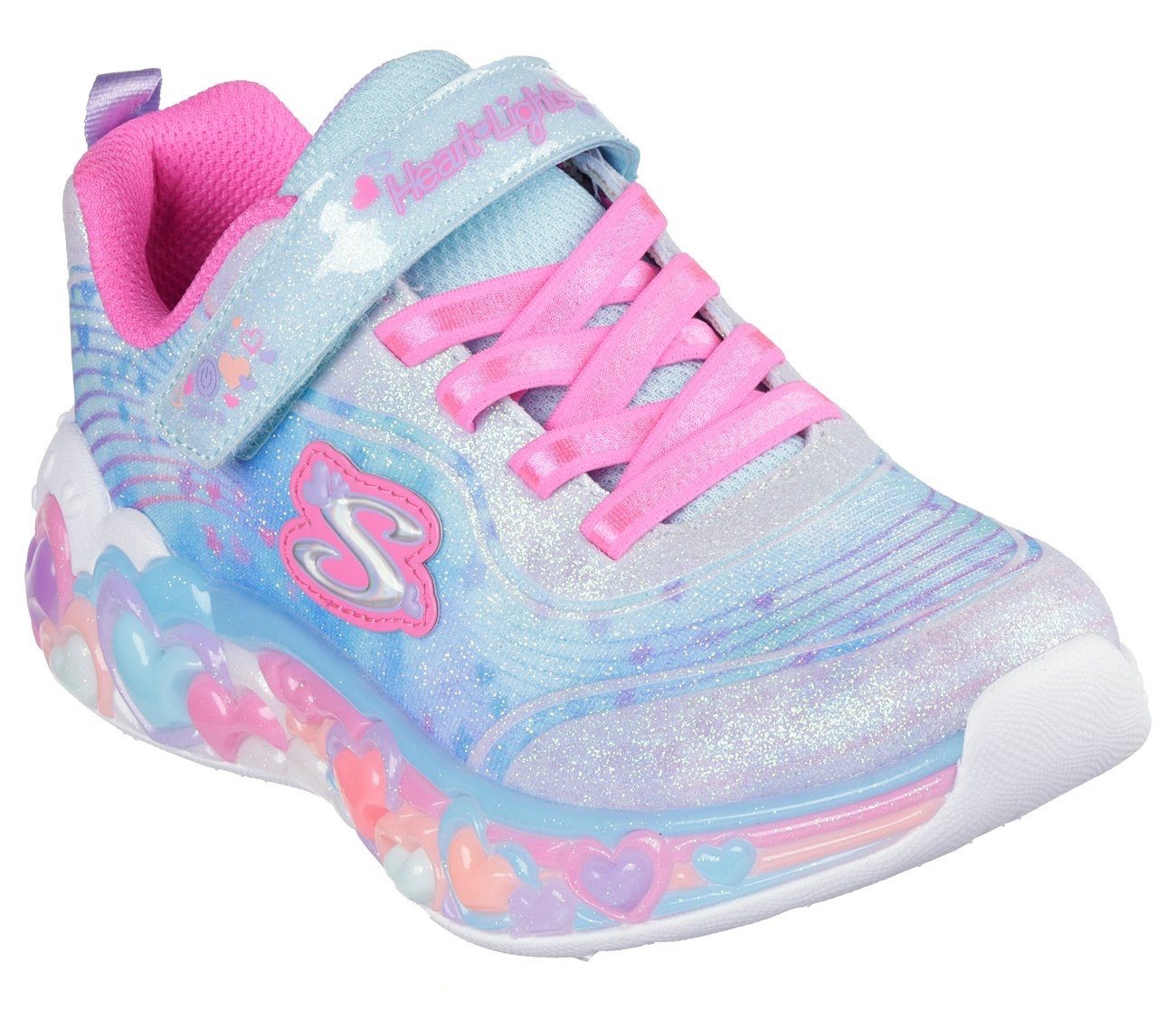 Skechers Sneakers ETERNAL HEART LIGHTS , blink,-klittenbandschoen met hart-applicatie, maat sjabloon om te downloaden
