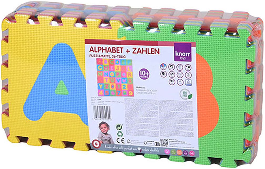 Knorrtoys® Puzzel Cijfers en letters Puzzelmat, vloerpuzzel