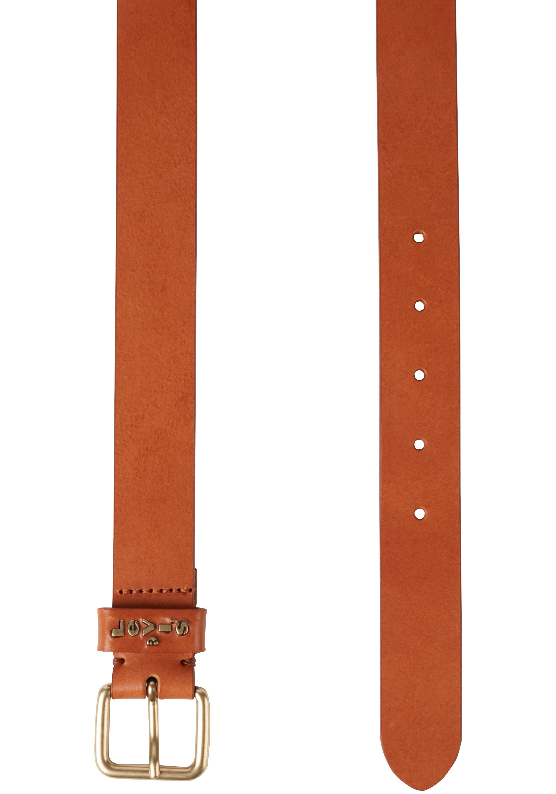 Levi's® Leren riem Calypso met vierkante sluiting en gouden afwerking