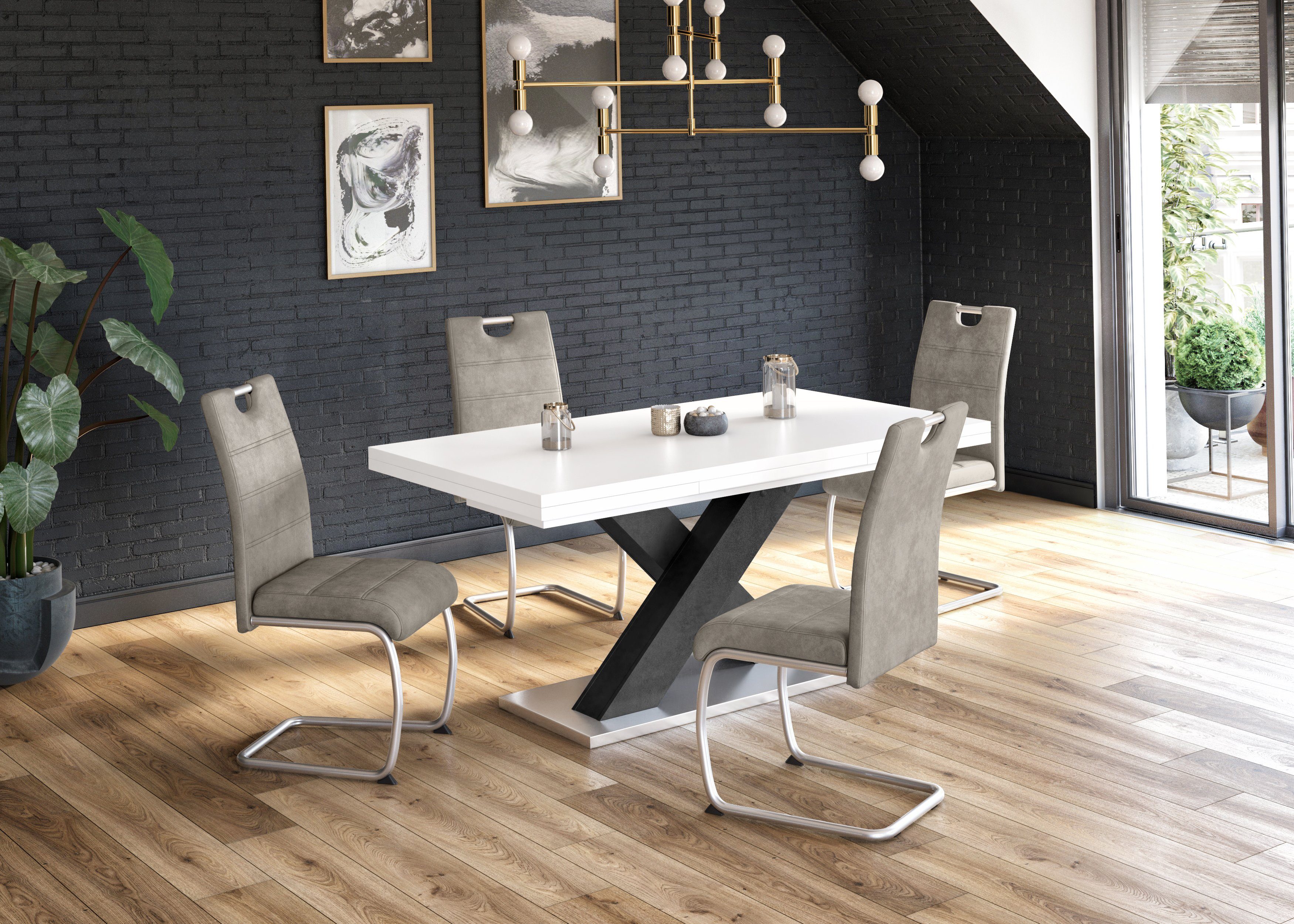 HELA Vrijdragende stoel Flora, eetkamerstoelen Vrijdragende stoel set: 1, 2 of 4 stuks, hoog zitcomfort