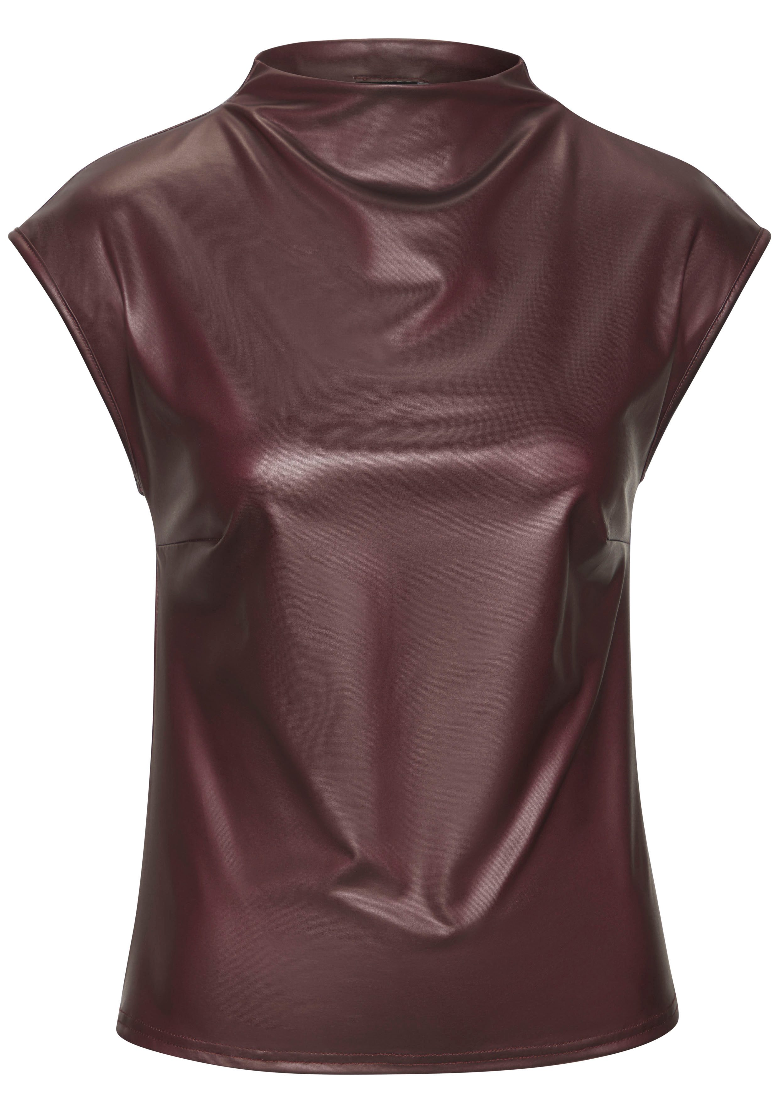 Lascana Shirt met ronde hals van imitatieleer, party top