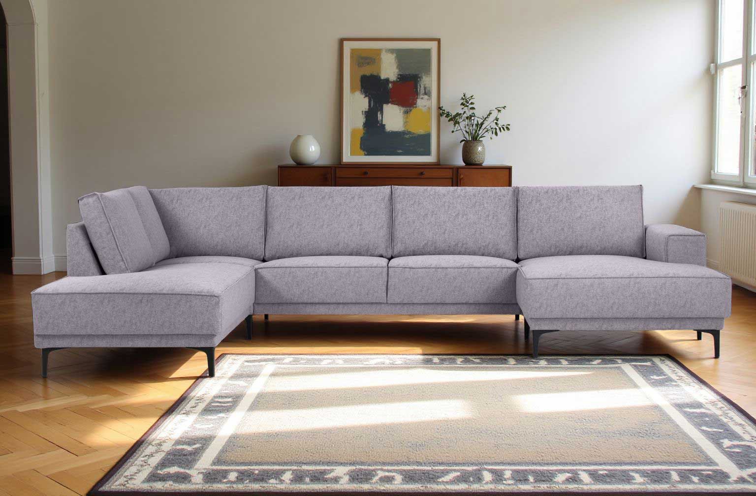 Places of Style Zithoek XXL bank Oland, structuur, platweefsel, luxe microvezel, bouclé
