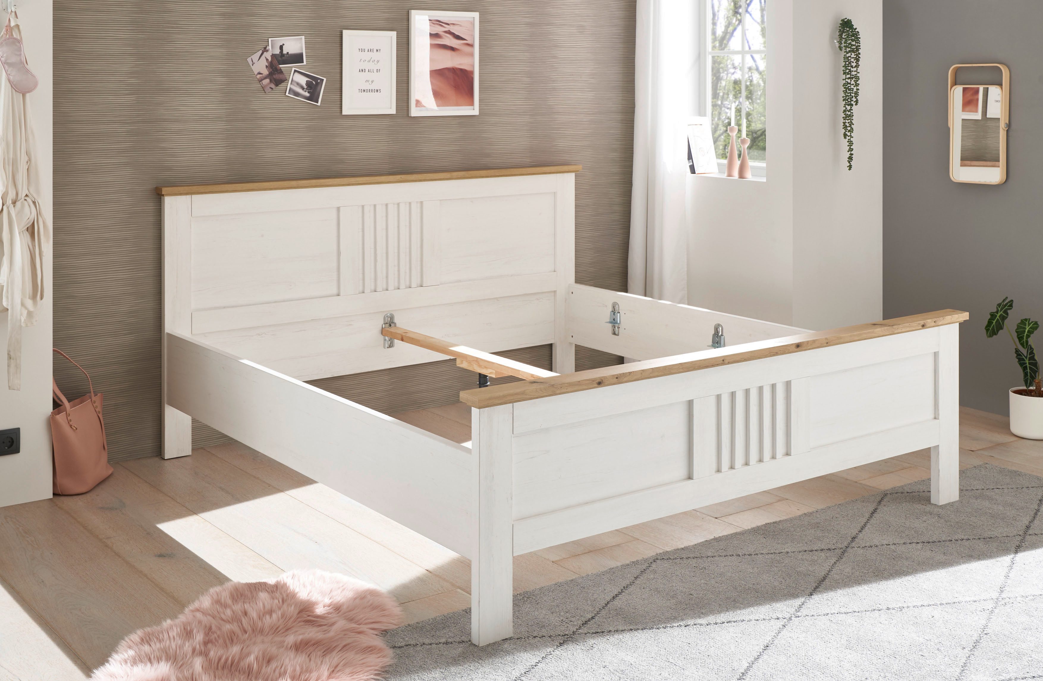 Schlafkontor Bedframe Trient Landhuisstijl, bed naar keuze in 2 afmetingen