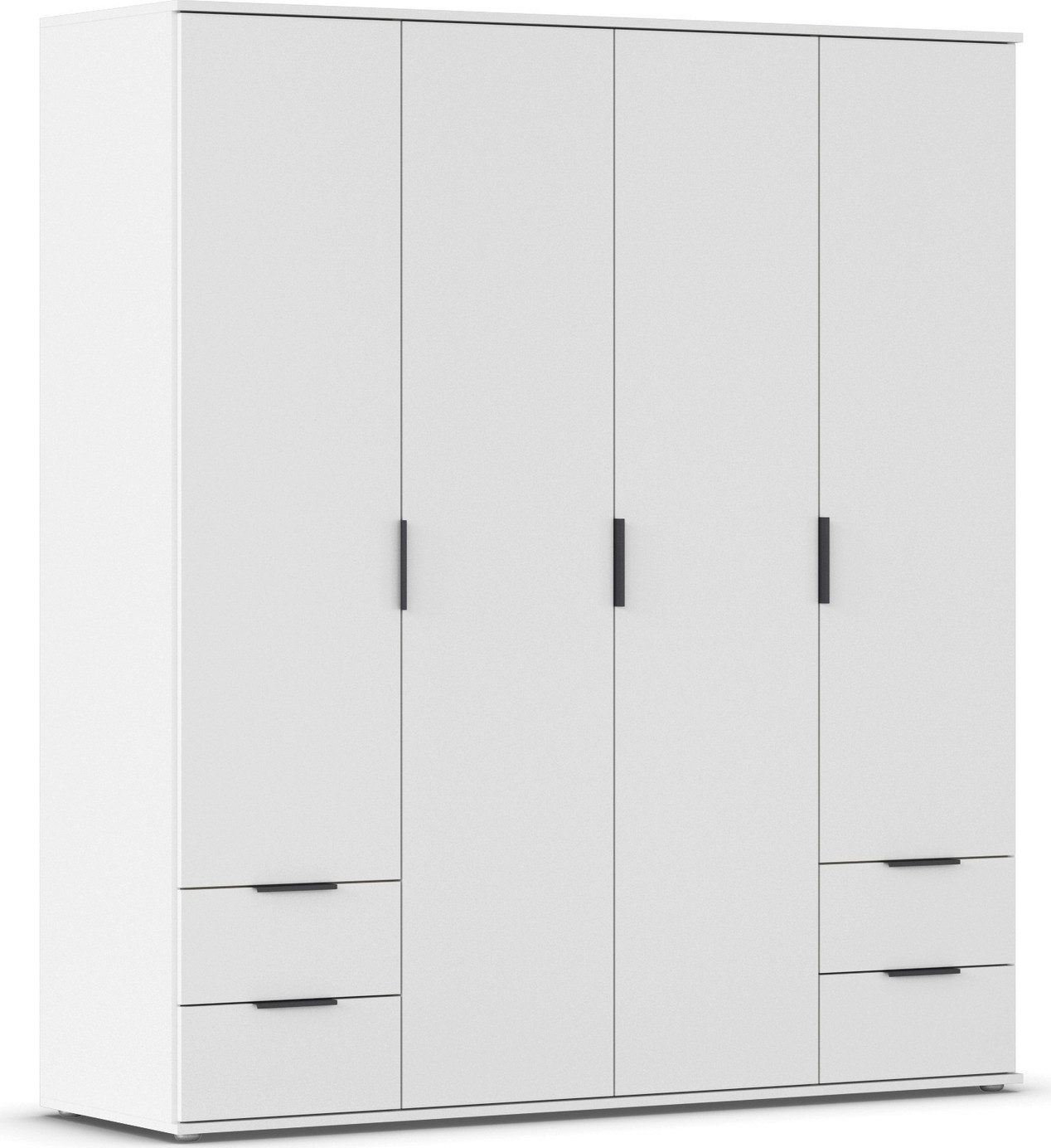 rauch Draaideurkast Kledingkast Kast Garderobe Wasmand ESSEA 4-deurs Breedte 168 cm met 4 lades en moderne grepen MADE IN GERMANY