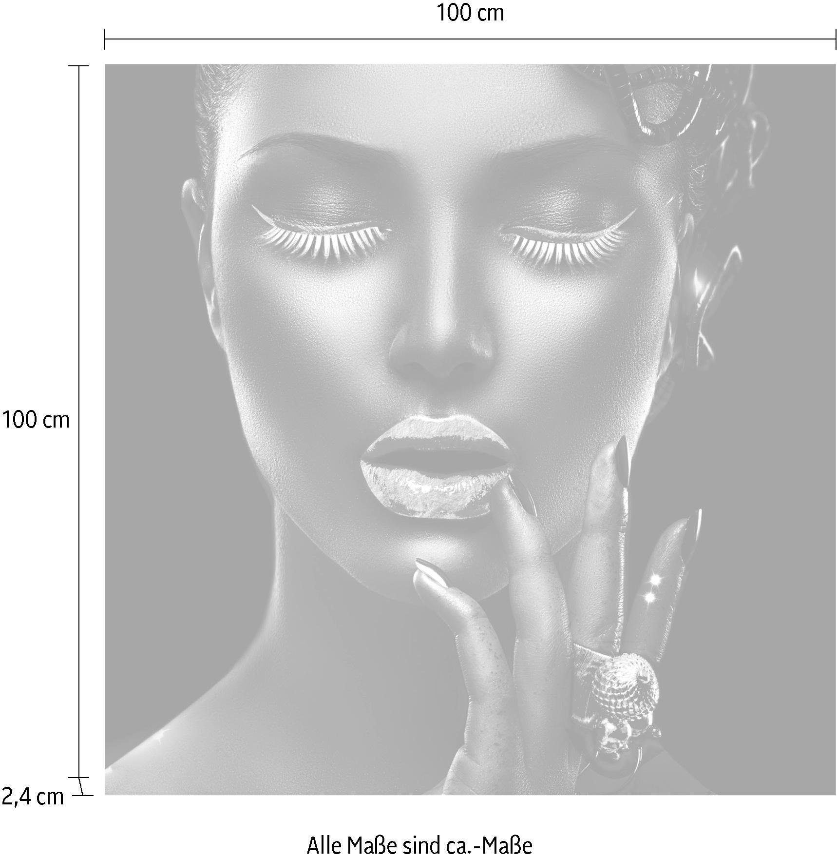 Leonique Artprint op acrylglas Gezicht met de hand ingewerkte bladgoud applicaties
