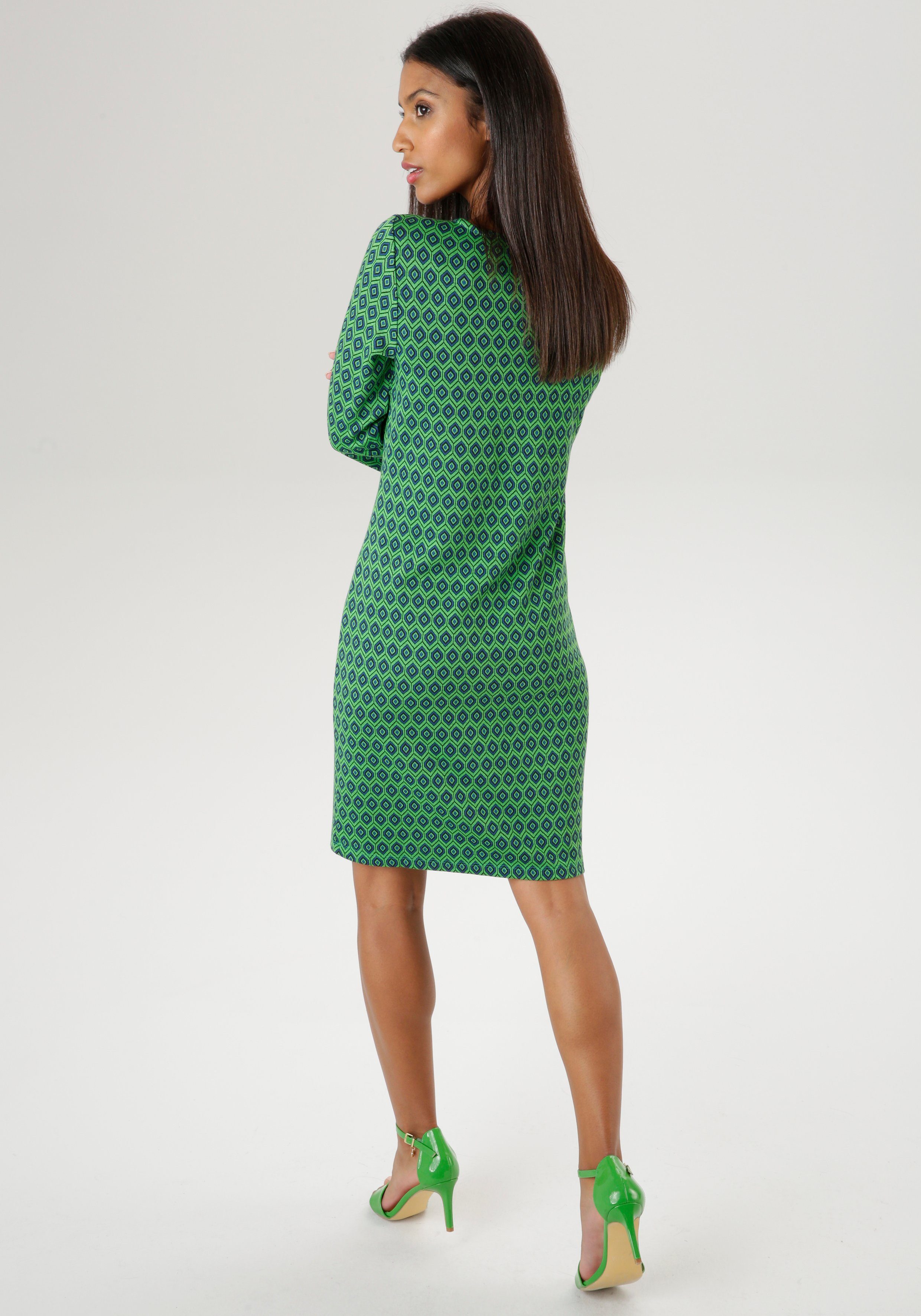 Aniston SELECTED Jerseyjurk met trendy retropatroon