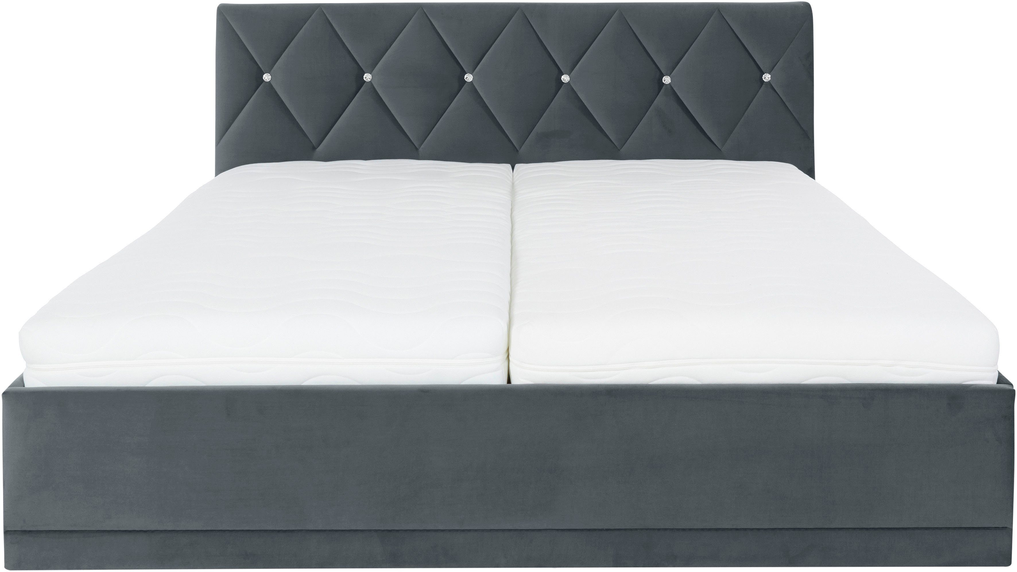Westfalia Polsterbetten Gestoffeerd bed ADAMAS ook met bedlade, knoopdetails met stras