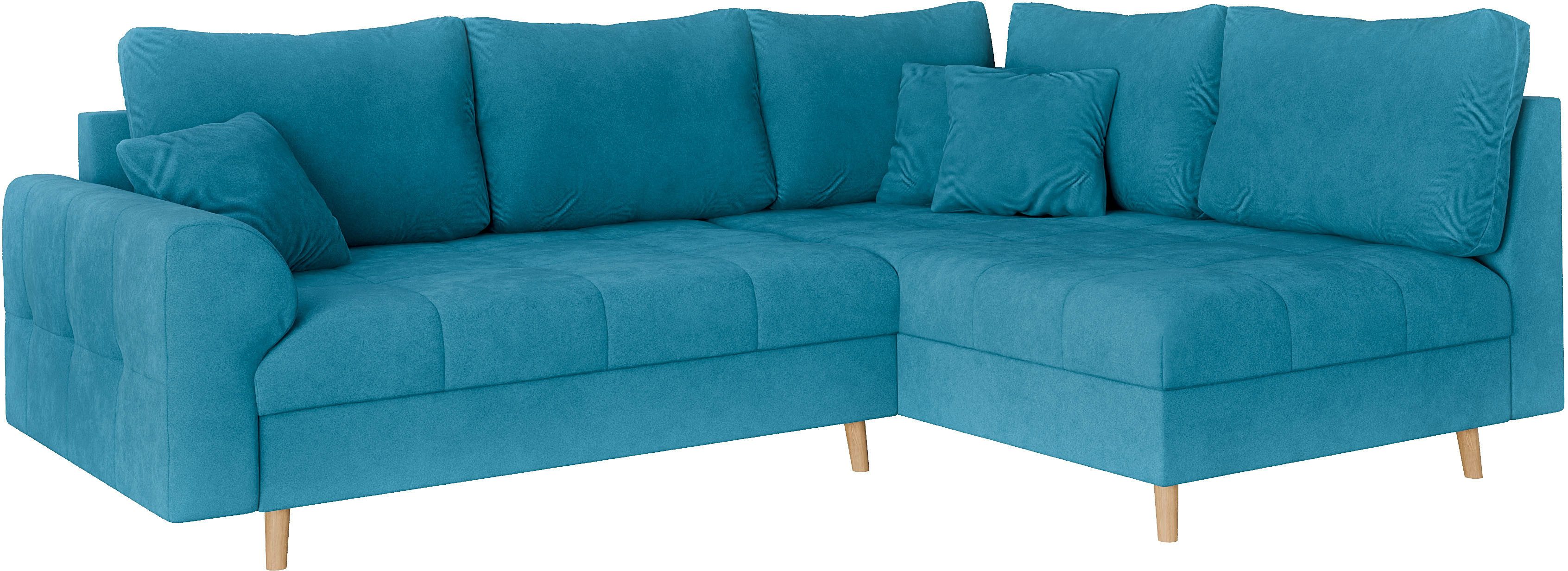 Home affaire Hoekbank CHARRE L-vorm met ottomane, afmetingen B/D/H: 231/161/81 cm fijne stiksels, losse rug- en sierkussens, ook in cord en bouclé