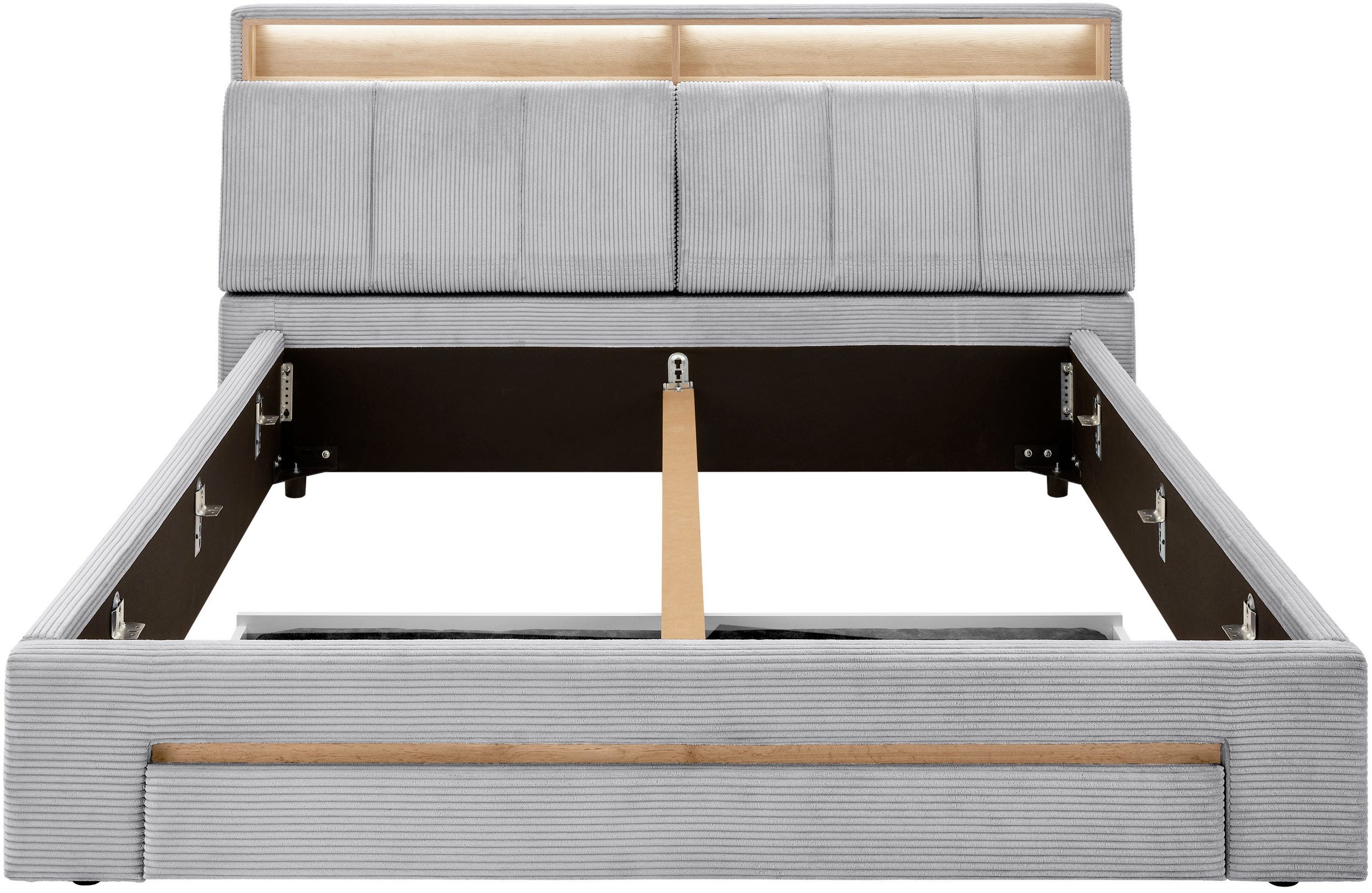 INOSIGN Gestoffeerd bed CiTY/GiRON,, gepolsterd opbergbed, met LED-verlichting Bedkisten met hondenbed of als opbergruimte, opklapbare hoofdeinden