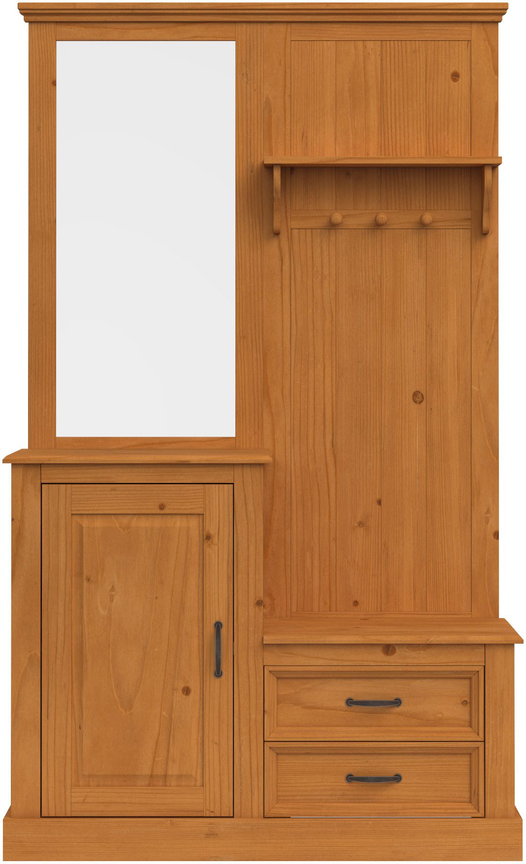 Home affaire Kledingkast Selma Compacte garderobe, met spiegel, haken en hoedplank, breedte 110 cm