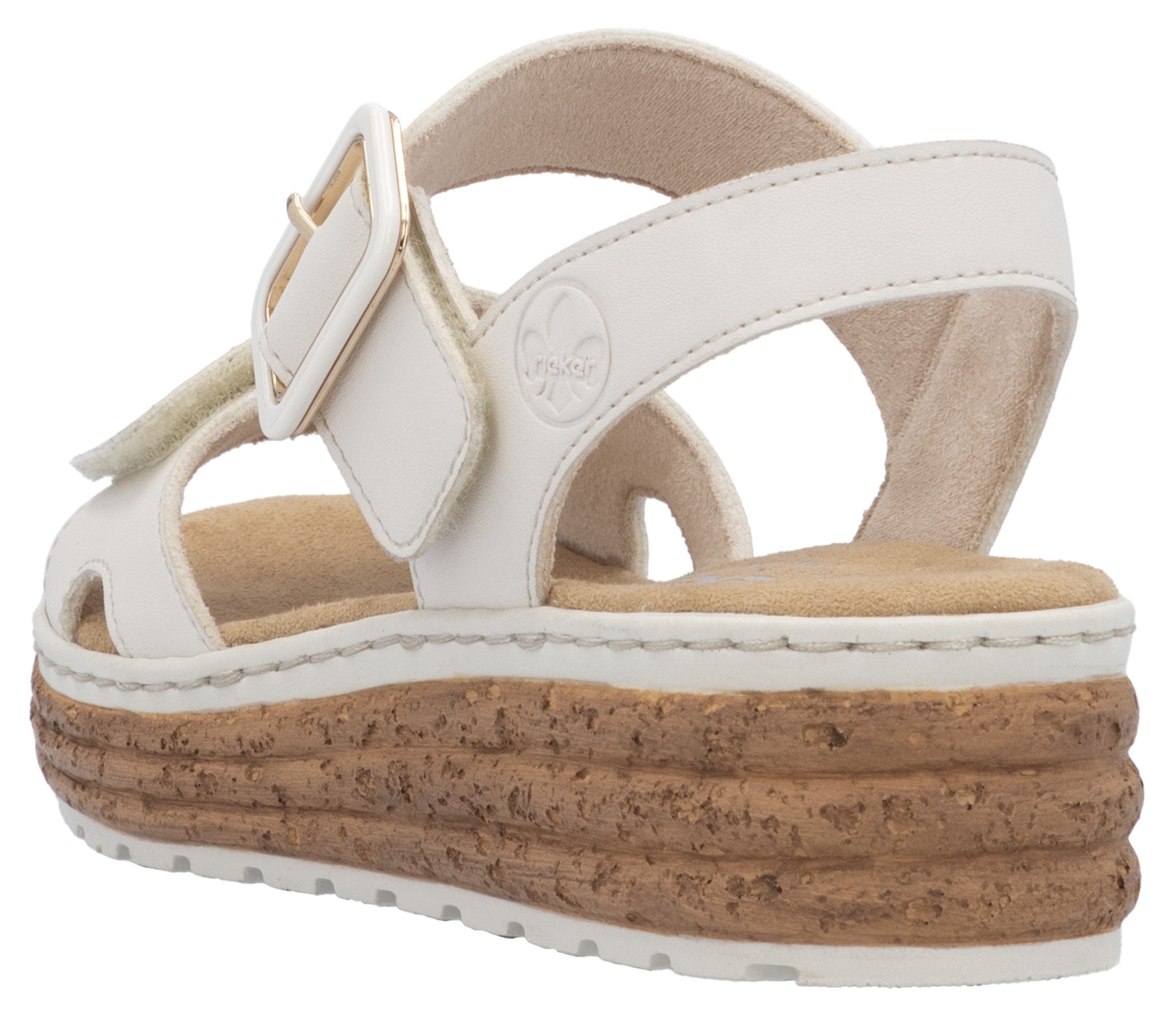 Rieker Plateausandalen Sandalette, zomerschoen, sleehaksandaal met praktische klittenbandsluitingen