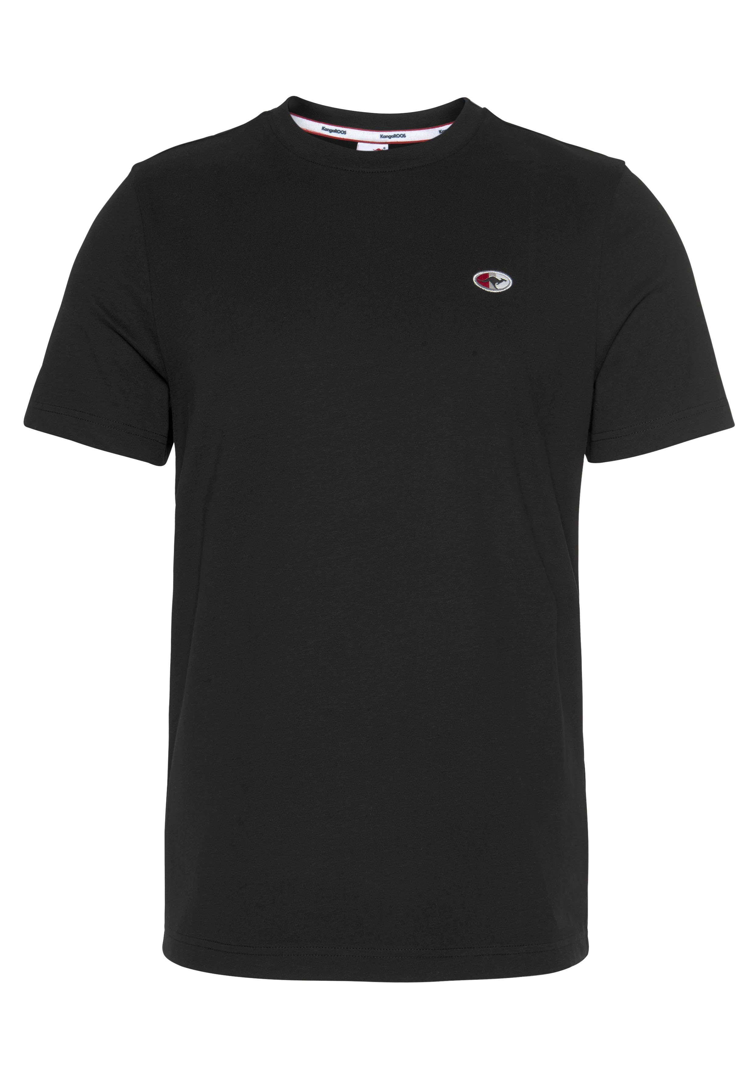 KangaROOS T-shirt Korte mouwen, effen, ronde hals, van katoen, van single jersey