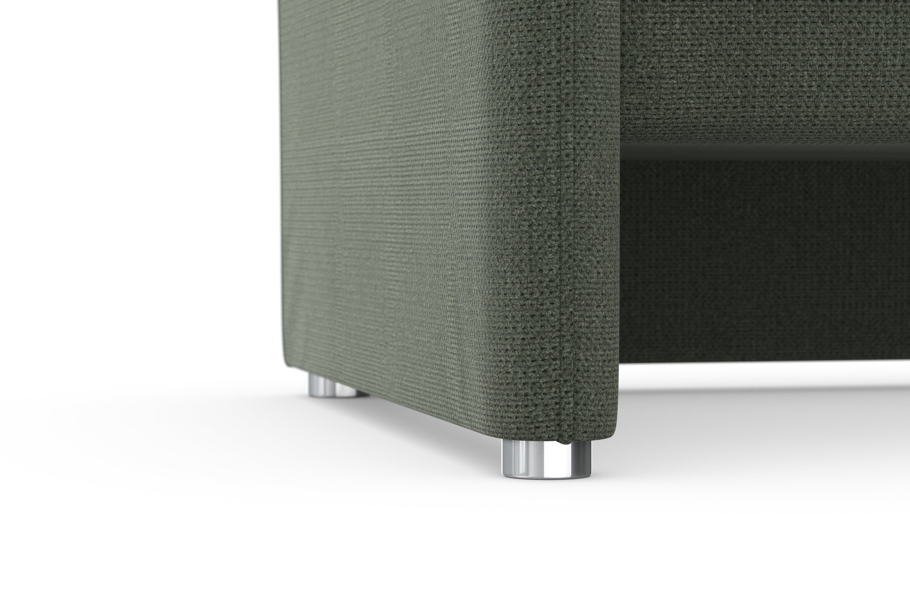 DOMO collection 3-zitsbank Pina, smalle armleuningen, met bonellvering, compact & elegant Hoge zitcomfort, luxe microvezel leerlook, grijs, breedte 219 cm
