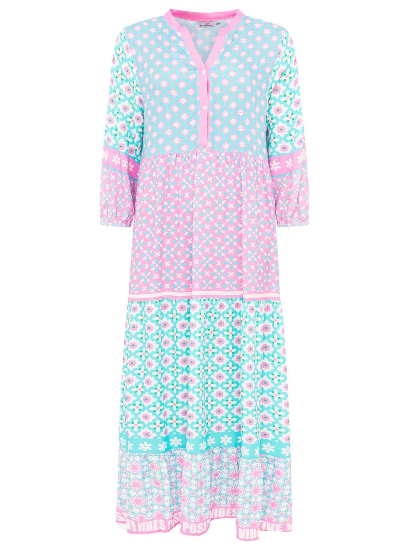 Zwillingsherz Maxi-jurk "Positive Vibes" dames maxi-jurken maat LXL (L/XL) groen