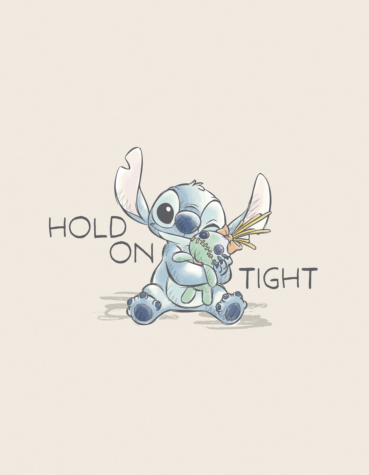 Komar Artprint op linnen Disney Lilo and Stitch Hold On Tight 300 x 280 cm (breedte x hoogte) - behang, vlies, woonkamer, slaapkamer (1 stuk)