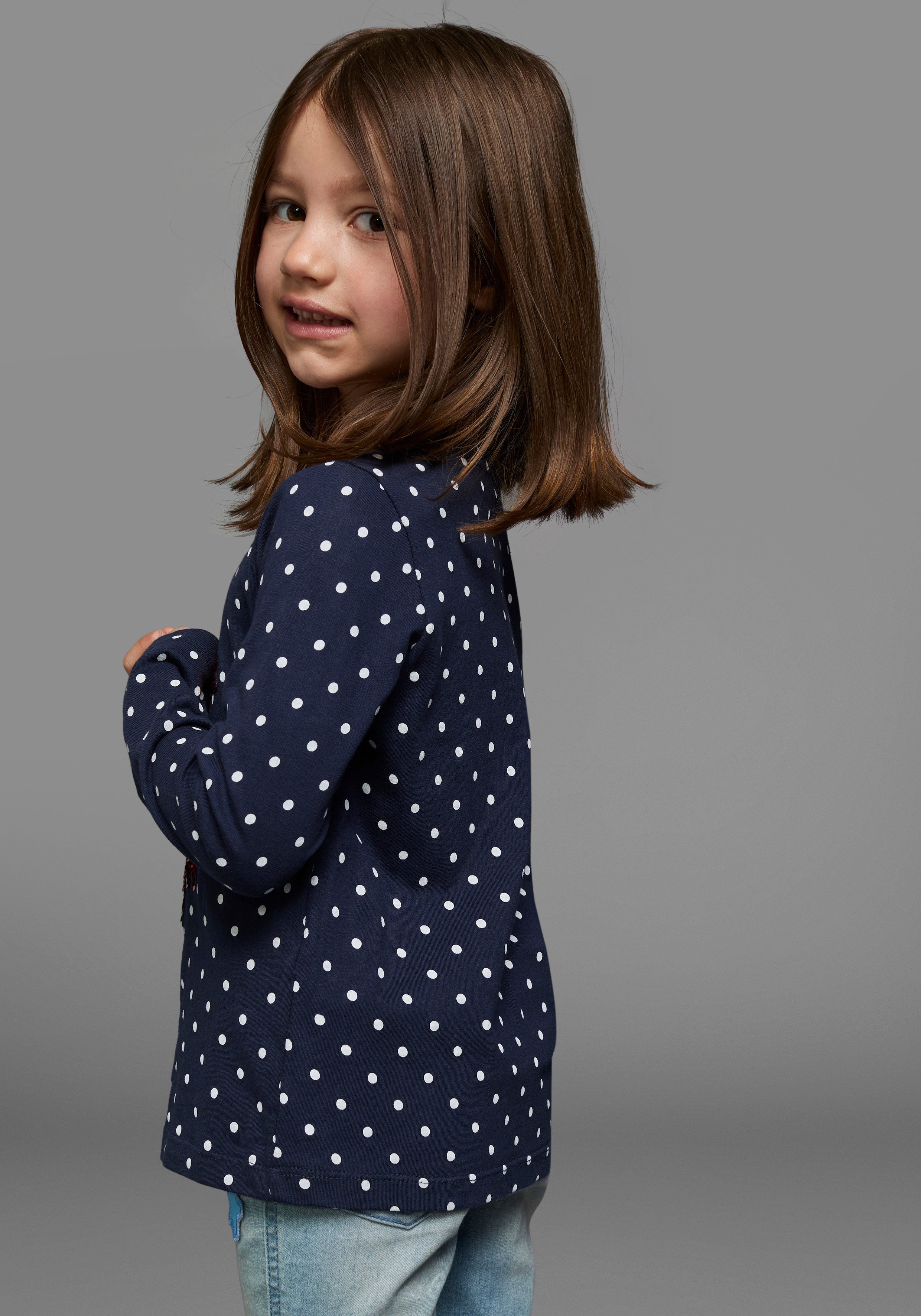 KIDSWORLD Shirt met lange mouwen Voor kleine meisjes Lange mouwen, basic pasvorm, bedrukt, ronde hals