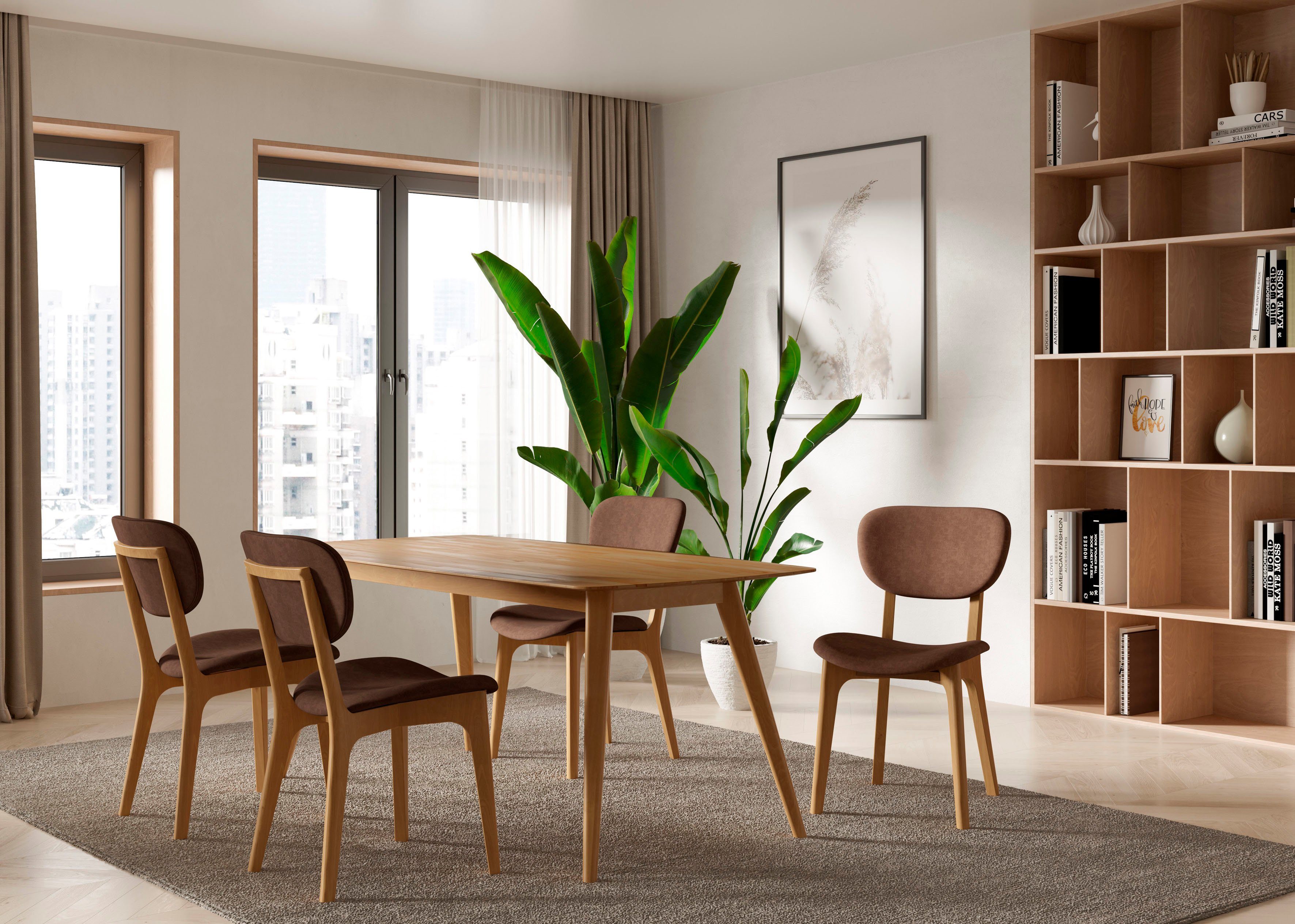 INOSIGN Stoel COZY Made in Italy Frame in beuken, kersen- of notenhout, massief hout, designstoel (set, 2 stuks)