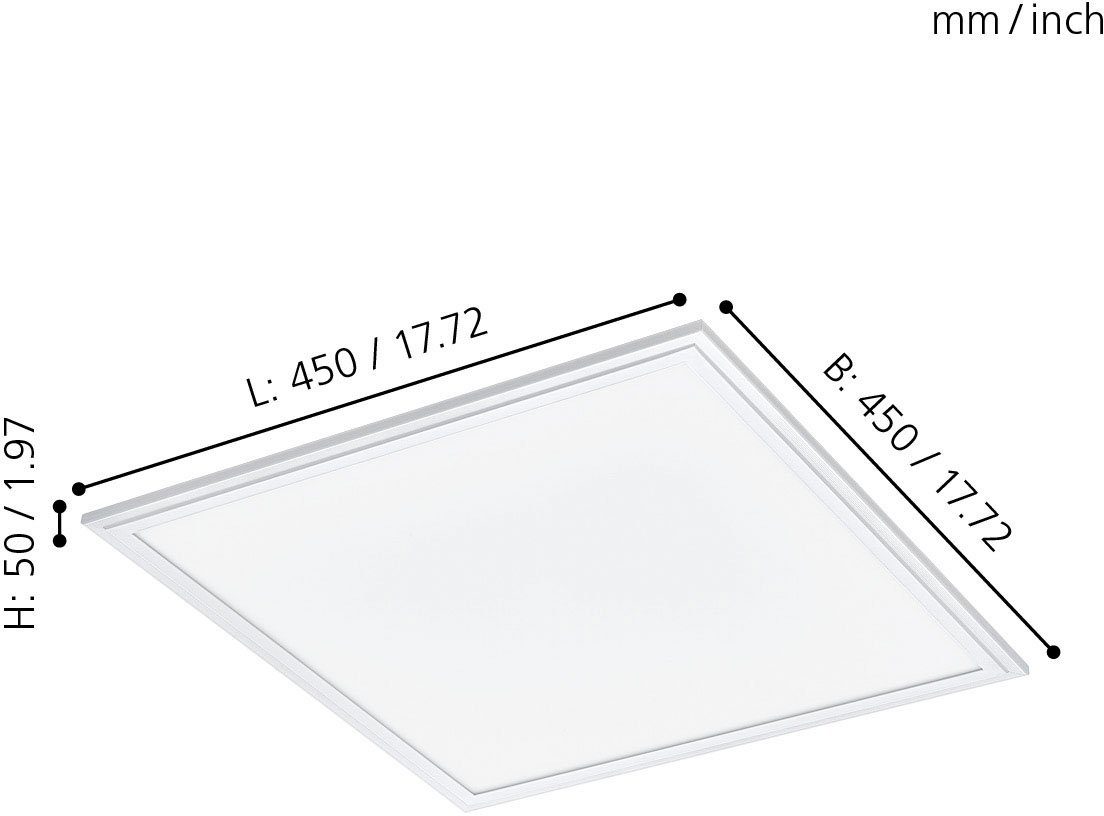 EGLO Plafondlamp SALOBRENA-C Plafondlamp 45cm, Wit, LED plafondlamp, afstandsbediening, RGB, dimbaar (1 stuk)
