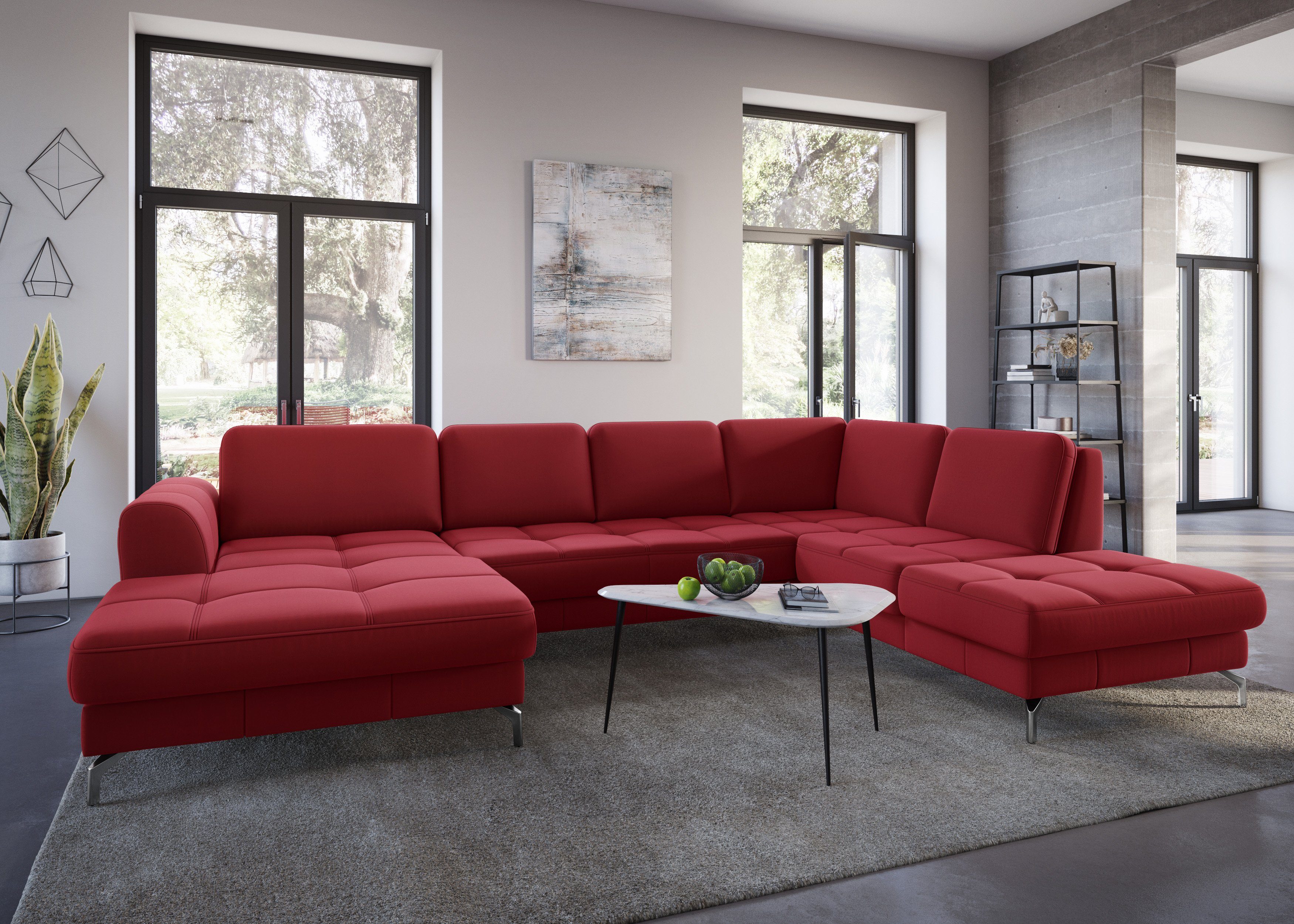 sit&more Zithoek Bendigo U-vorm inclusief zitdiepteverstelling, bodemvrijheid 12 cm, in 2 pootkleuren