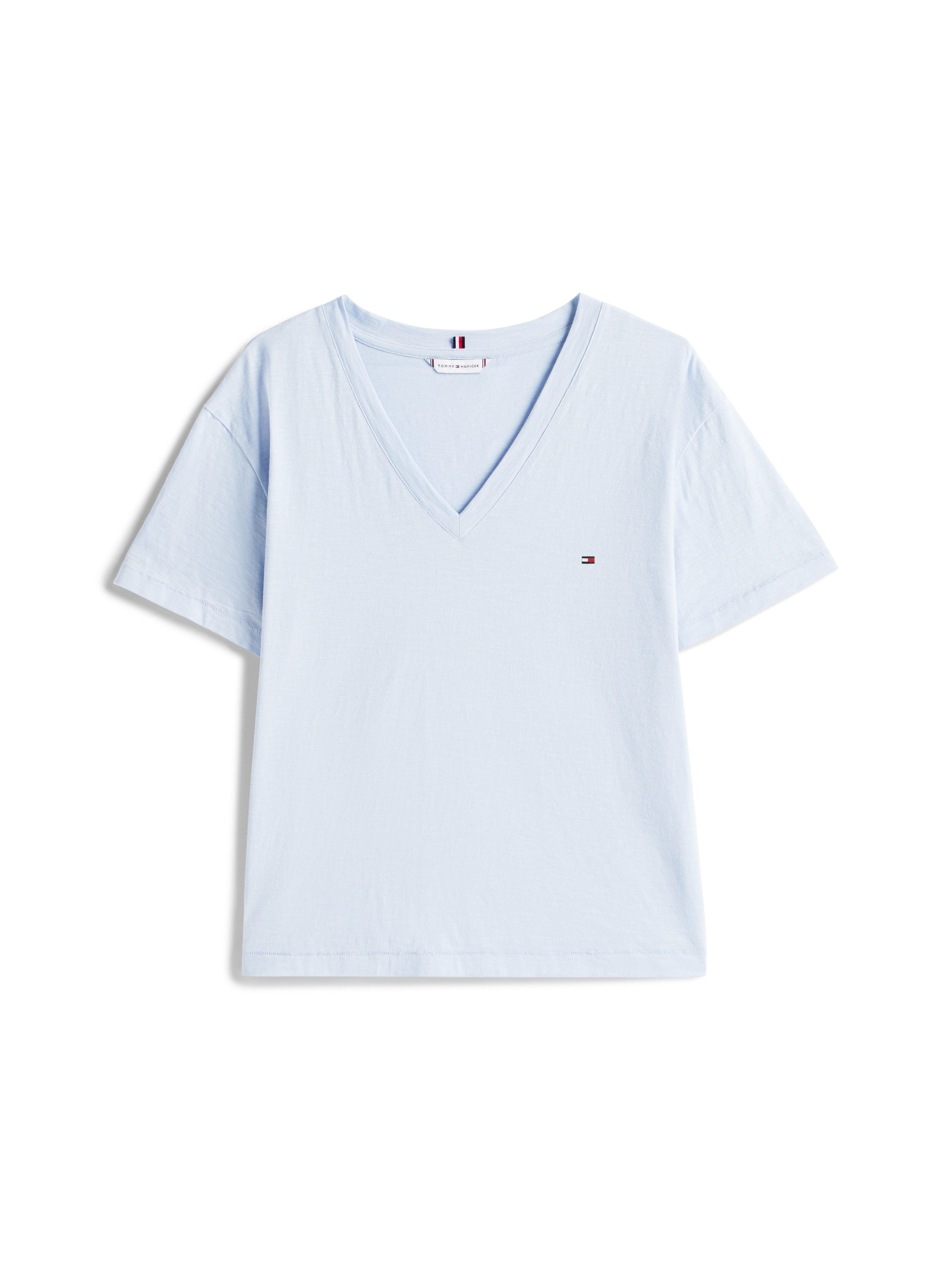 Tommy Hilfiger T-shirt SLUB CROP V-NK SS
