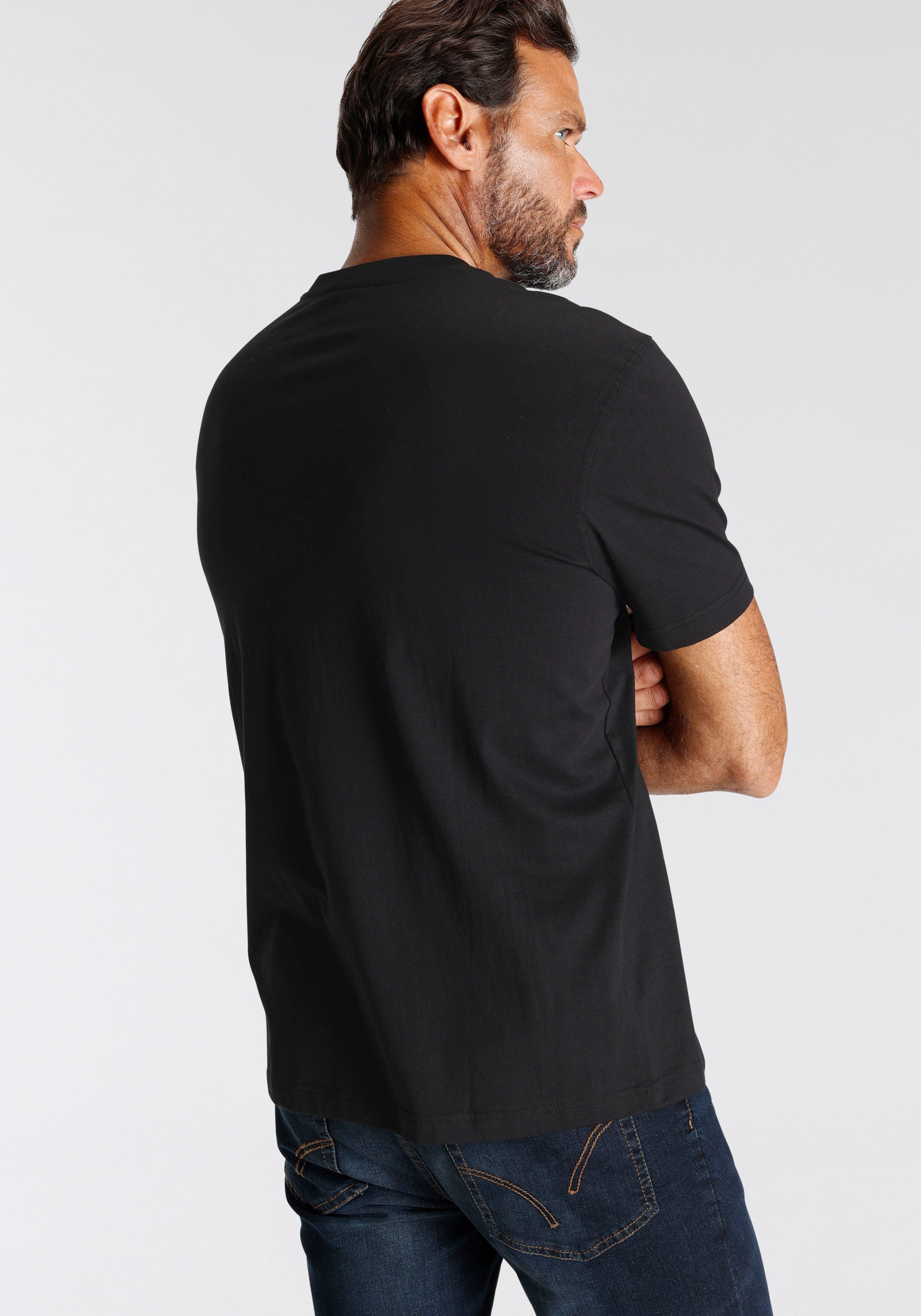 Man's World T-shirt Korte mouw, met print, ronde hals, van katoen, ook in grote maten