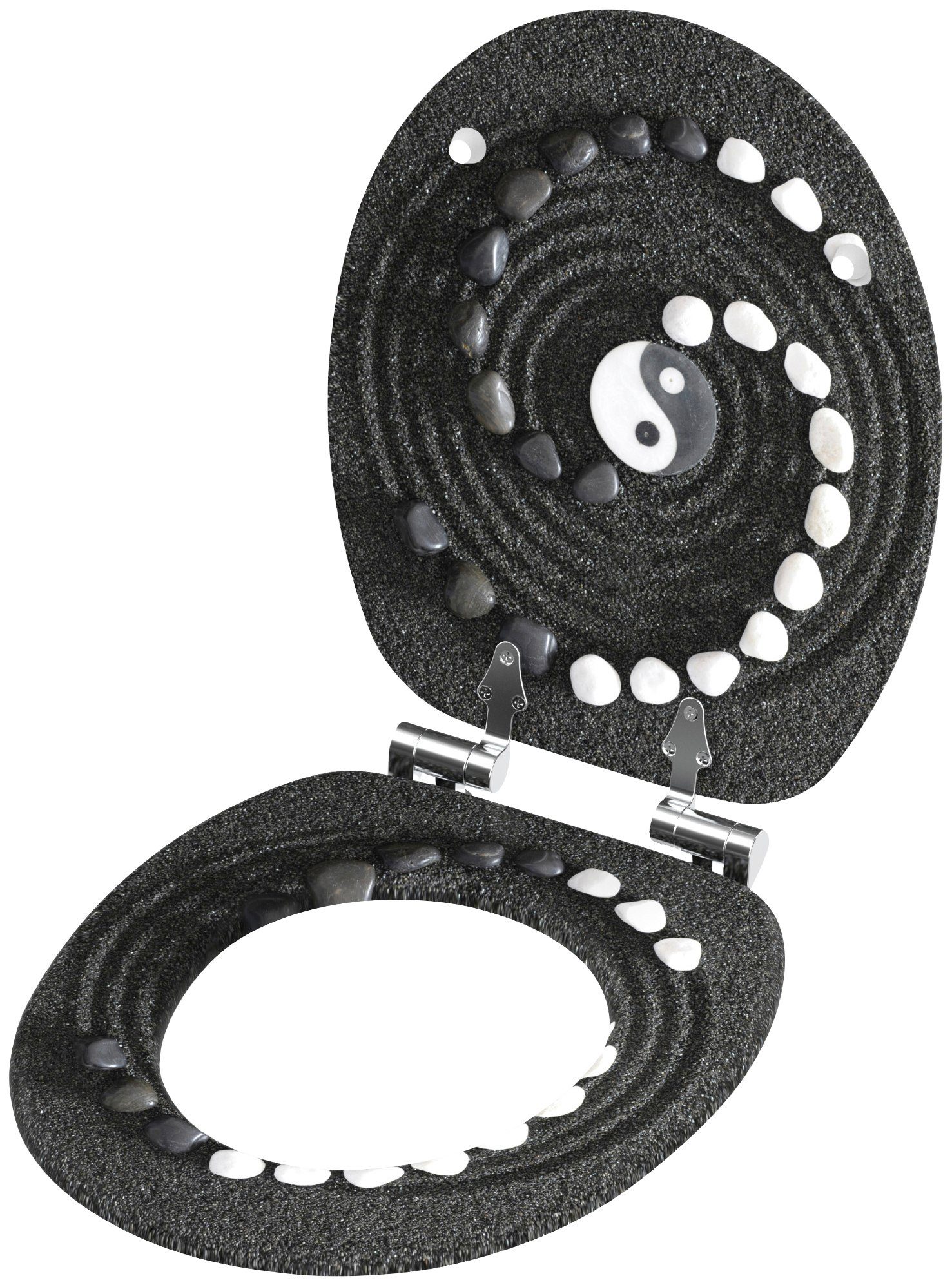 Sanilo Toiletzitting Yin yang met softclosemechanisme, bxl: 37,7x 42,0 - 47,0 cm