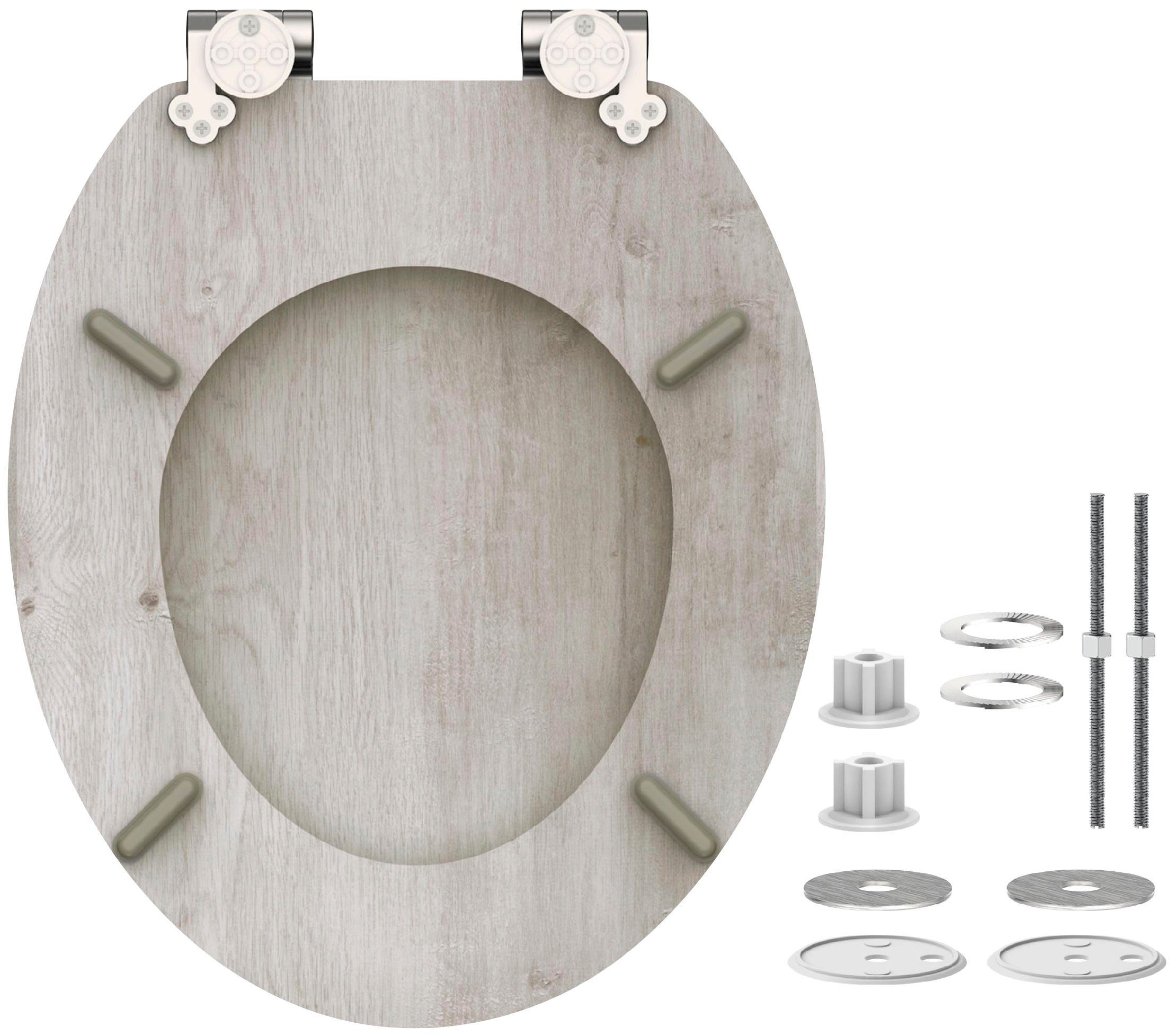 Schütte Toiletzitting Light Wood met softclosemechanisme en mdf-kern