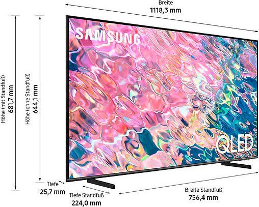 Samsung QLED-TV 50" QLED 4K Q60B (2022), 125 cm / 50", Smart TV, Quantum Processor Lite 4K, Quantum HDR, Supreme UHD-dimming