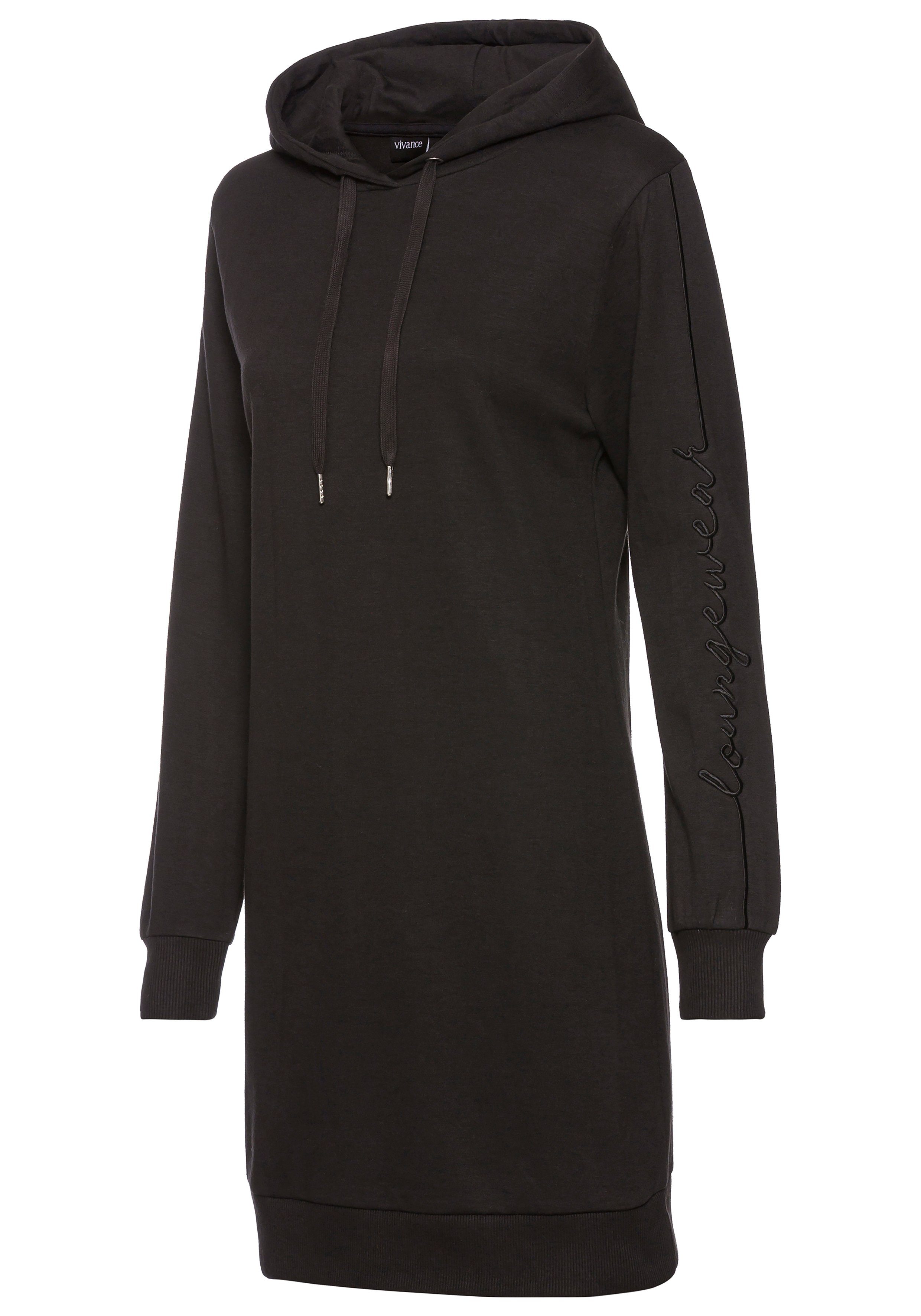 Vivance Sweatjurk met loungewear borduursel, lounge jurk (1-delig)