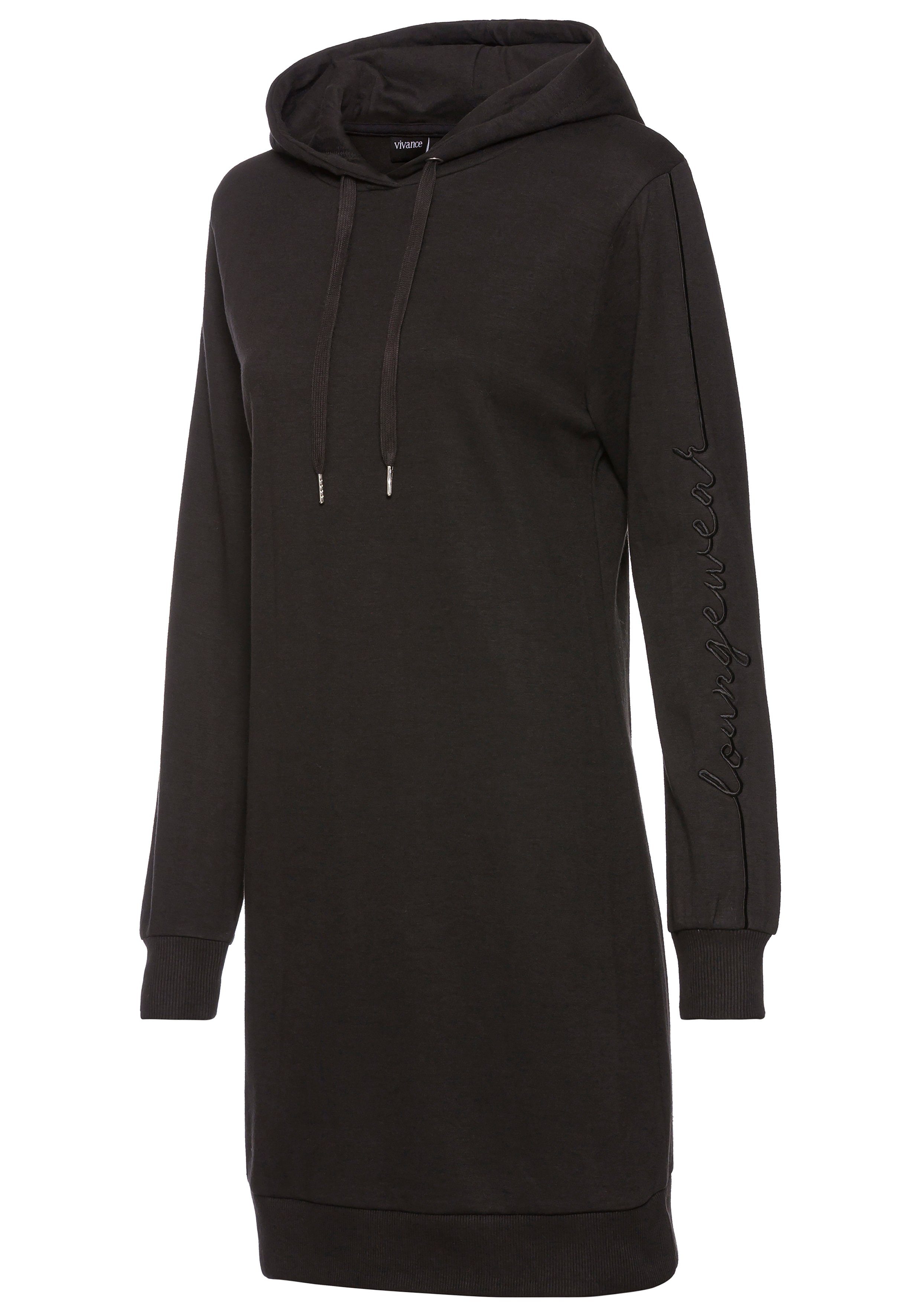 Vivance Sweatjurk met loungewear borduursel lounge jurk (1-delig)