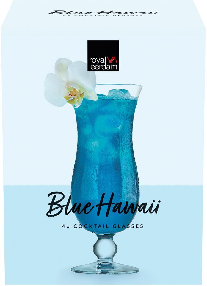 van Well Cocktailglas Blue Hawaii 440 ml, in geschenkdoos(set, 4-delig)