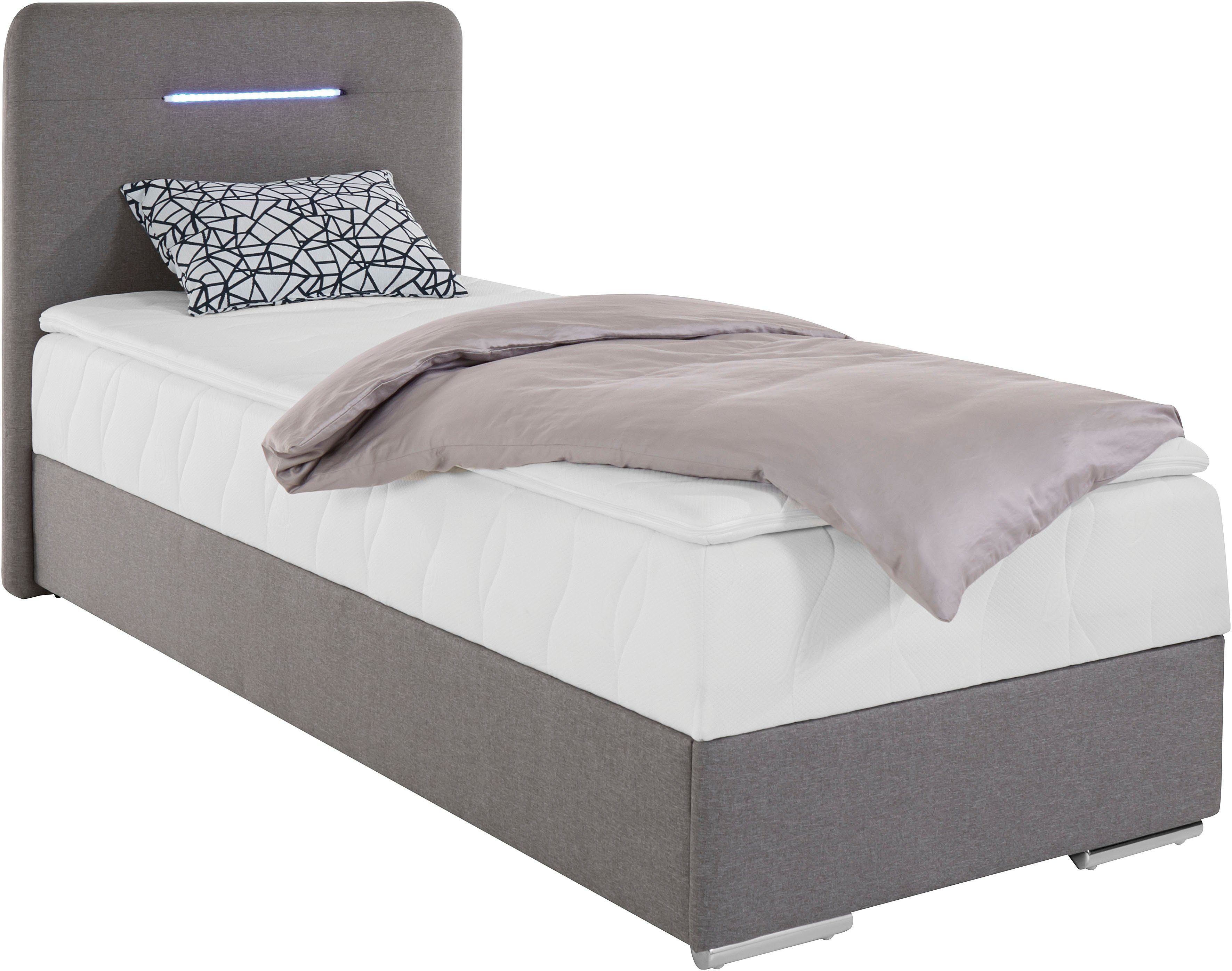 COTTA Boxspring Lighstar inclusief ledverlichting, topmatras, bedkist en sierkussen