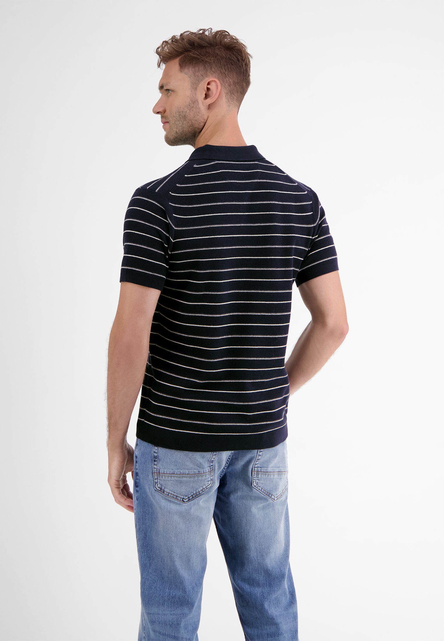 Lerros Poloshirt LERROS poloshirt in zomerse-stijl gebreide look