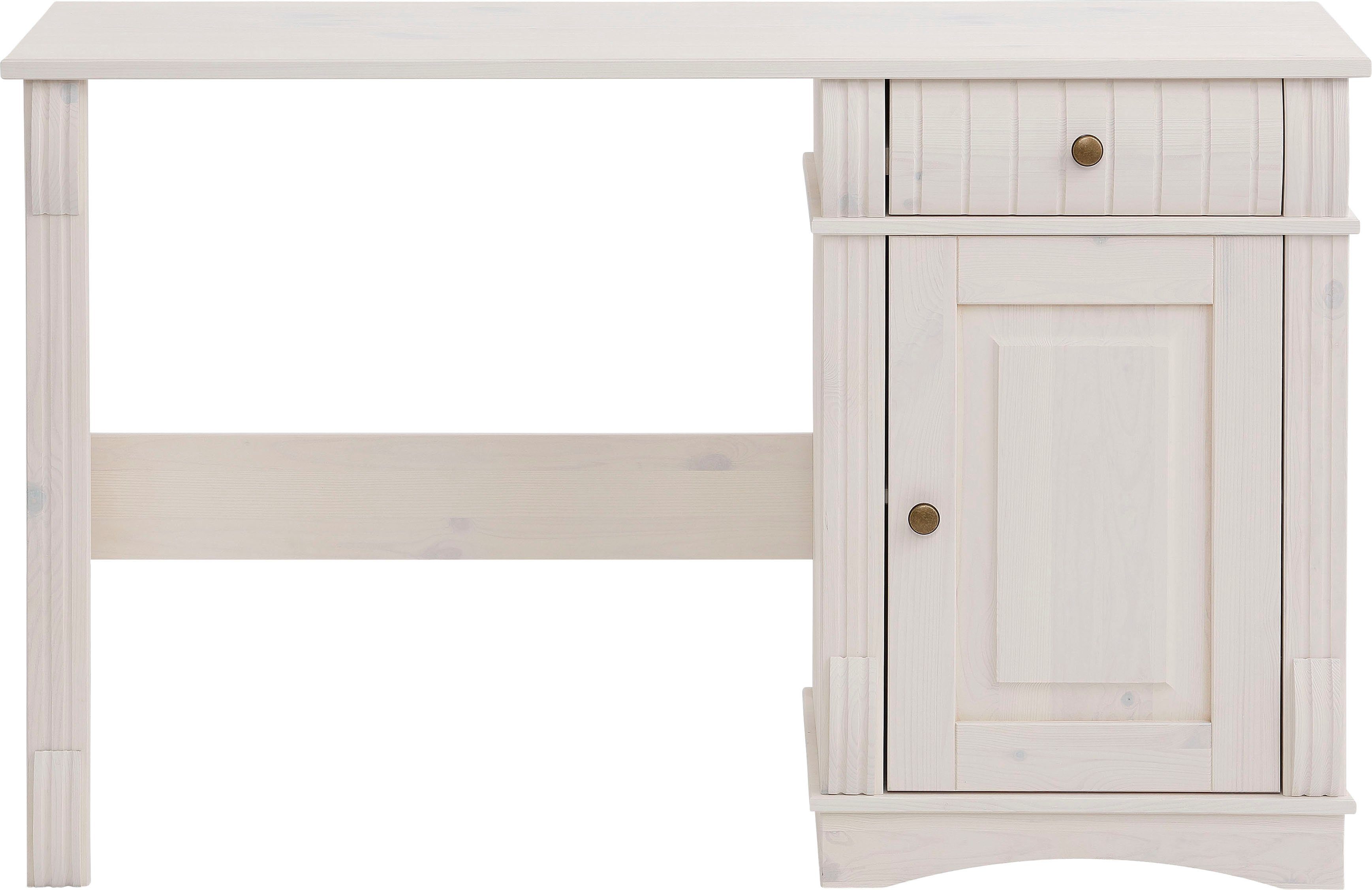 Home affaire Bureau Teresa Computertafel met lades, massief hout, breedte 120 cm