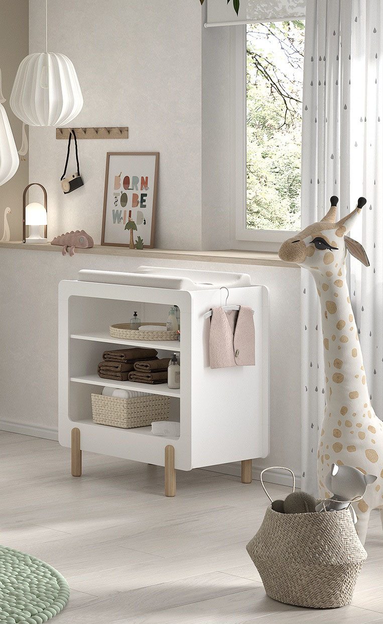 Vipack Kast Smile, verschoningsrek met 3 vakken, MDF wit gelakt