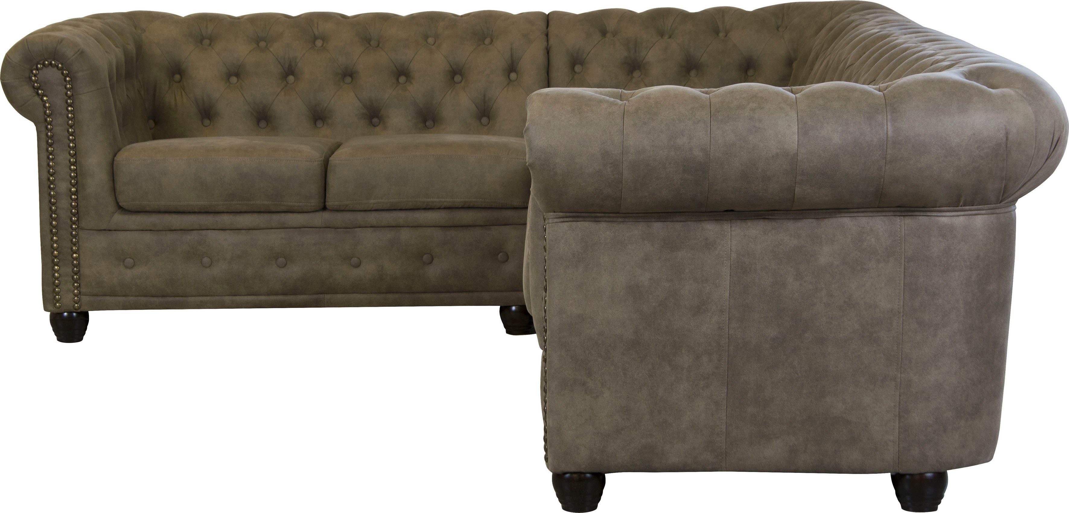 Home affaire Chesterfield-bank Rysum L-vorm Chesterfield-look, lange zijde links of rechts