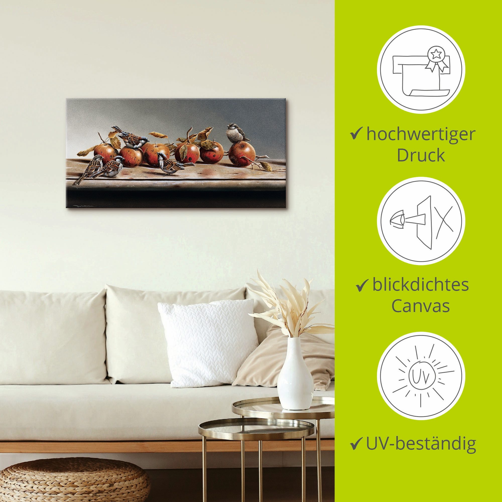 Artland Artprint op linnen Huis mussen II gespannen op een spieraam