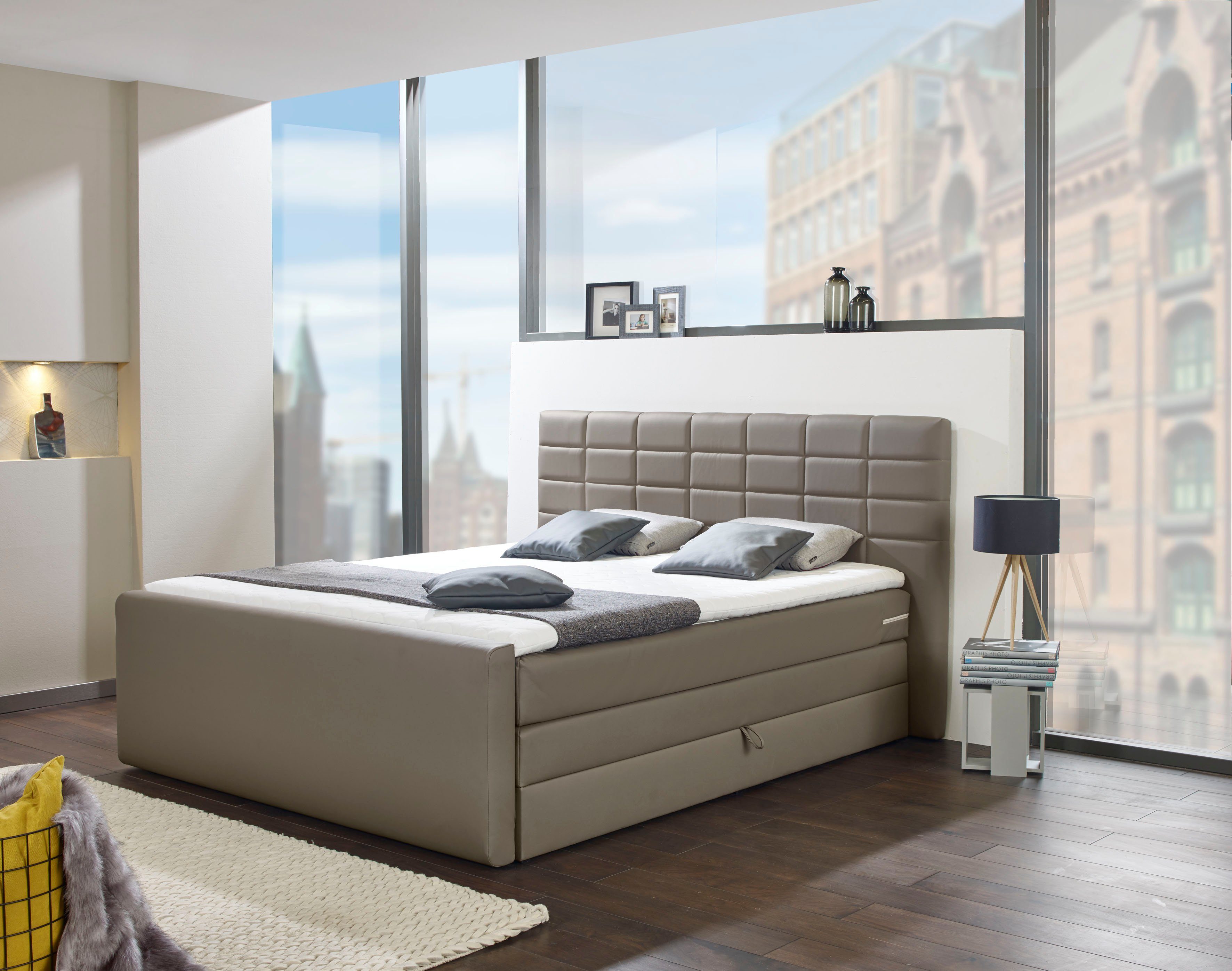 INOSIGN Boxspring Lethbridge incl. bedbox en matrastopper, twee matrastypes in h2