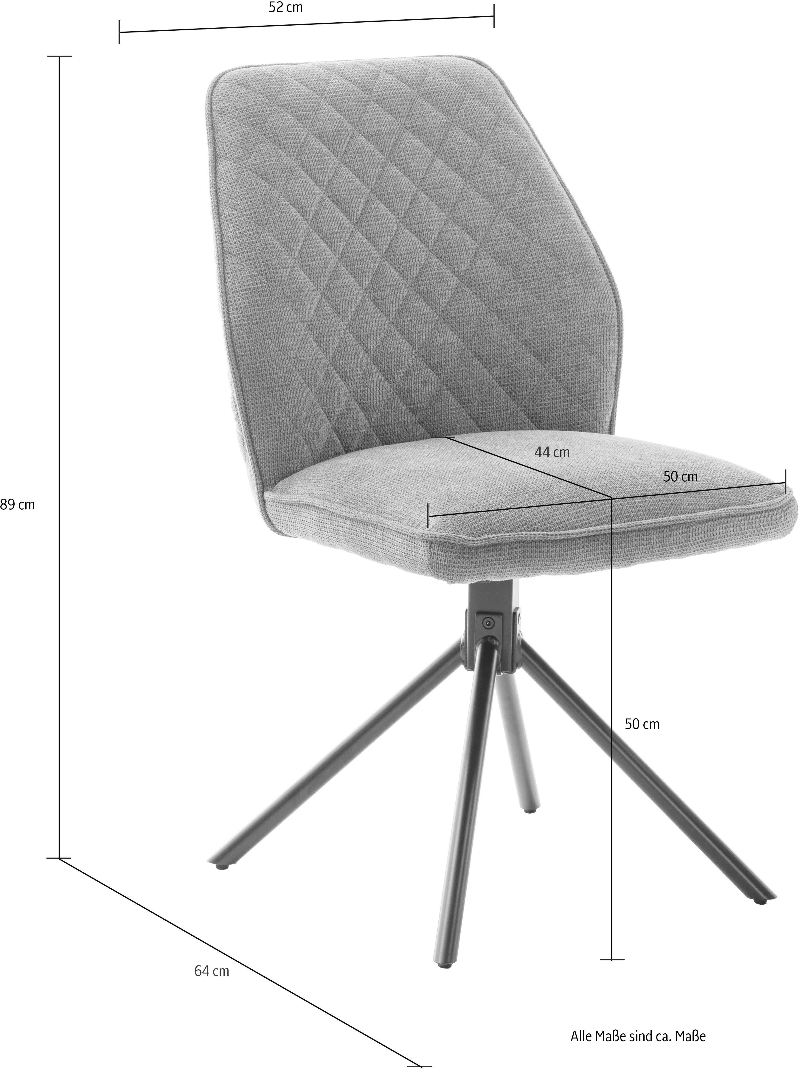 MCA furniture Eetkamerstoel ACANDI (2-pack), draaibaar 180°, zithoogte ca. 50 cm, belastbaarheid 120 kg