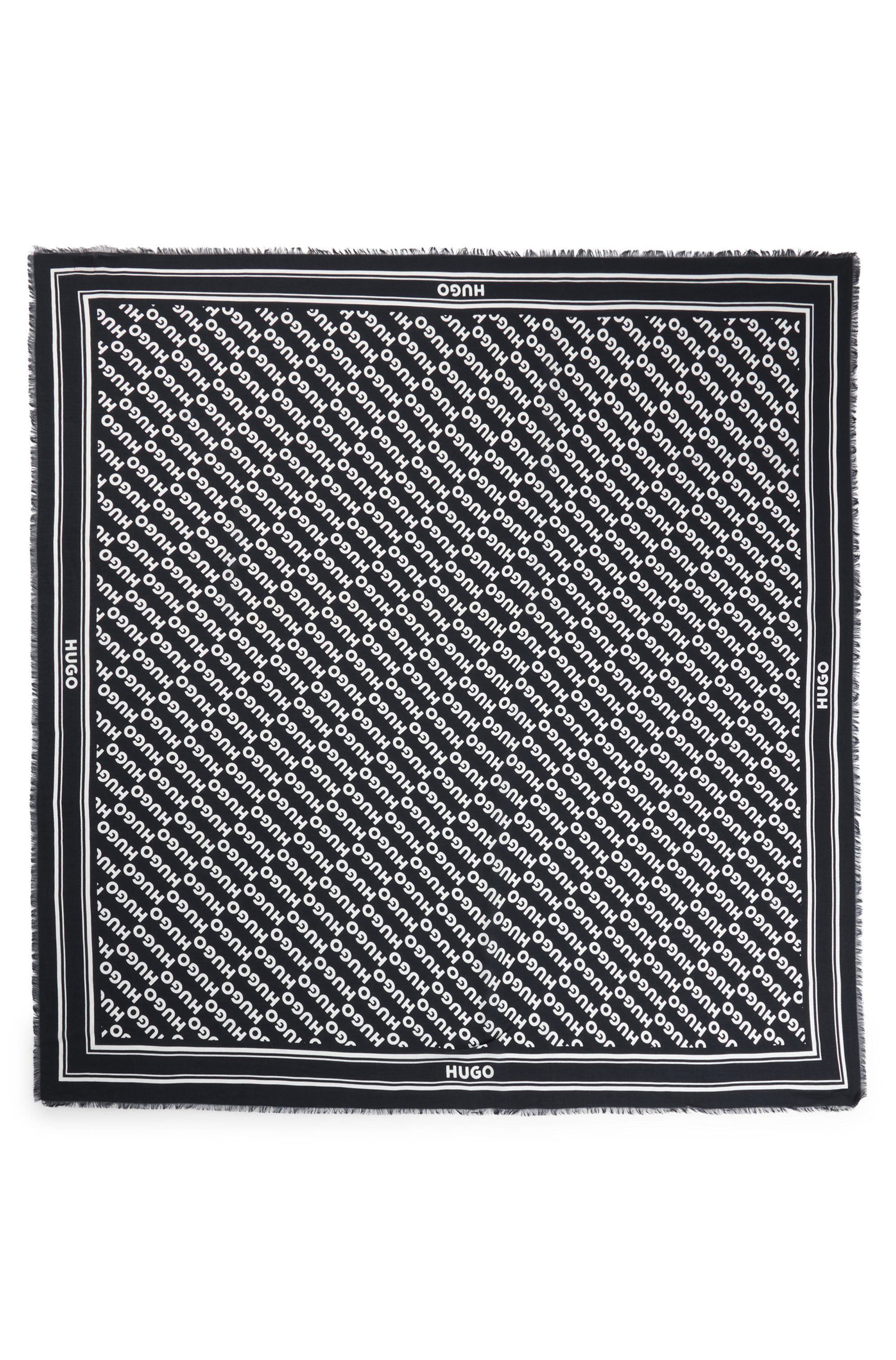 HUGO Sjaal Alycia 120*120 met hugo logoprints