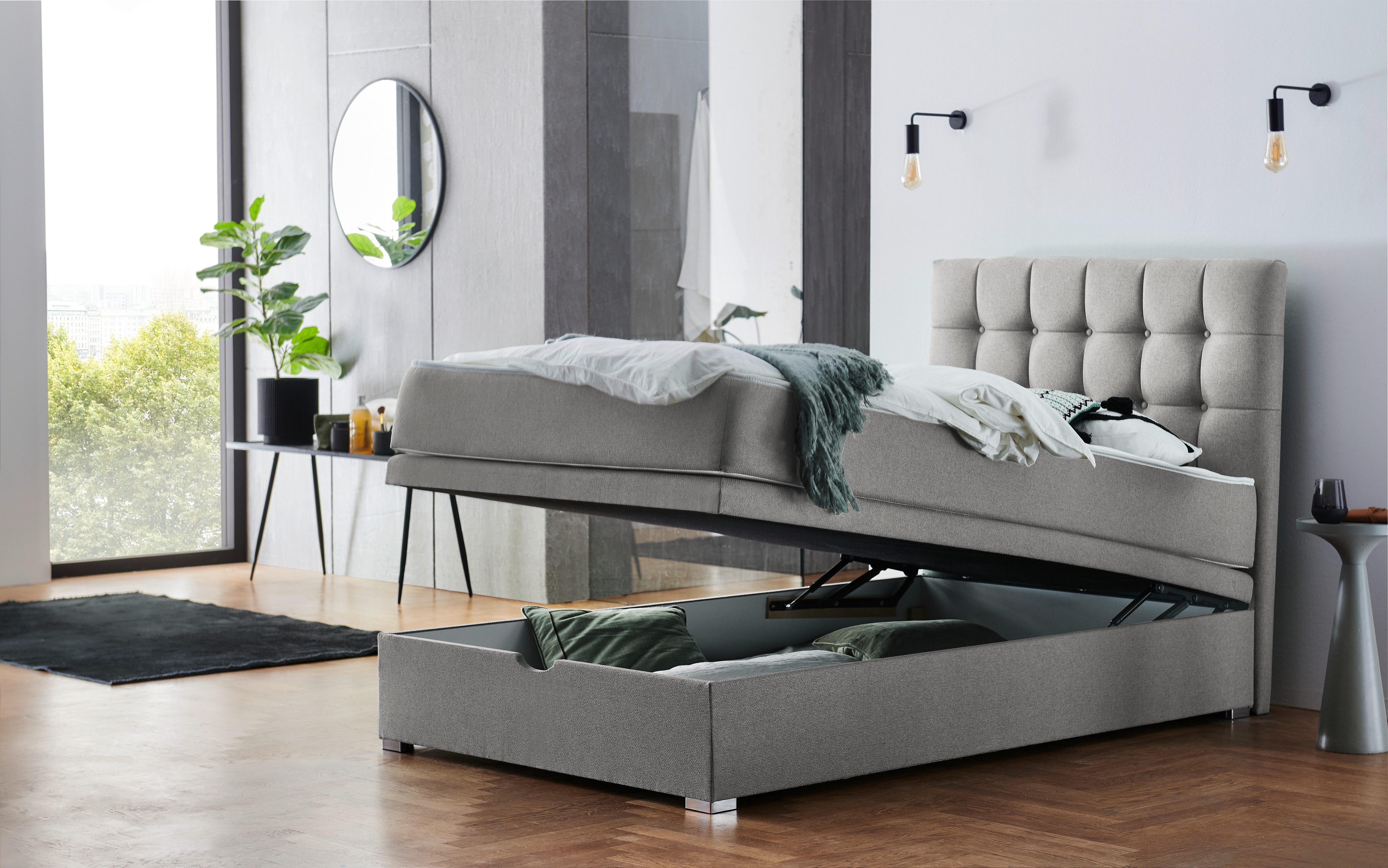 ATLANTIC home collection Boxspring Riona, uitbreidbaar naar een dubbel- en familiebad keuze uit 120x200cm pocketveringmatras of zonder matras