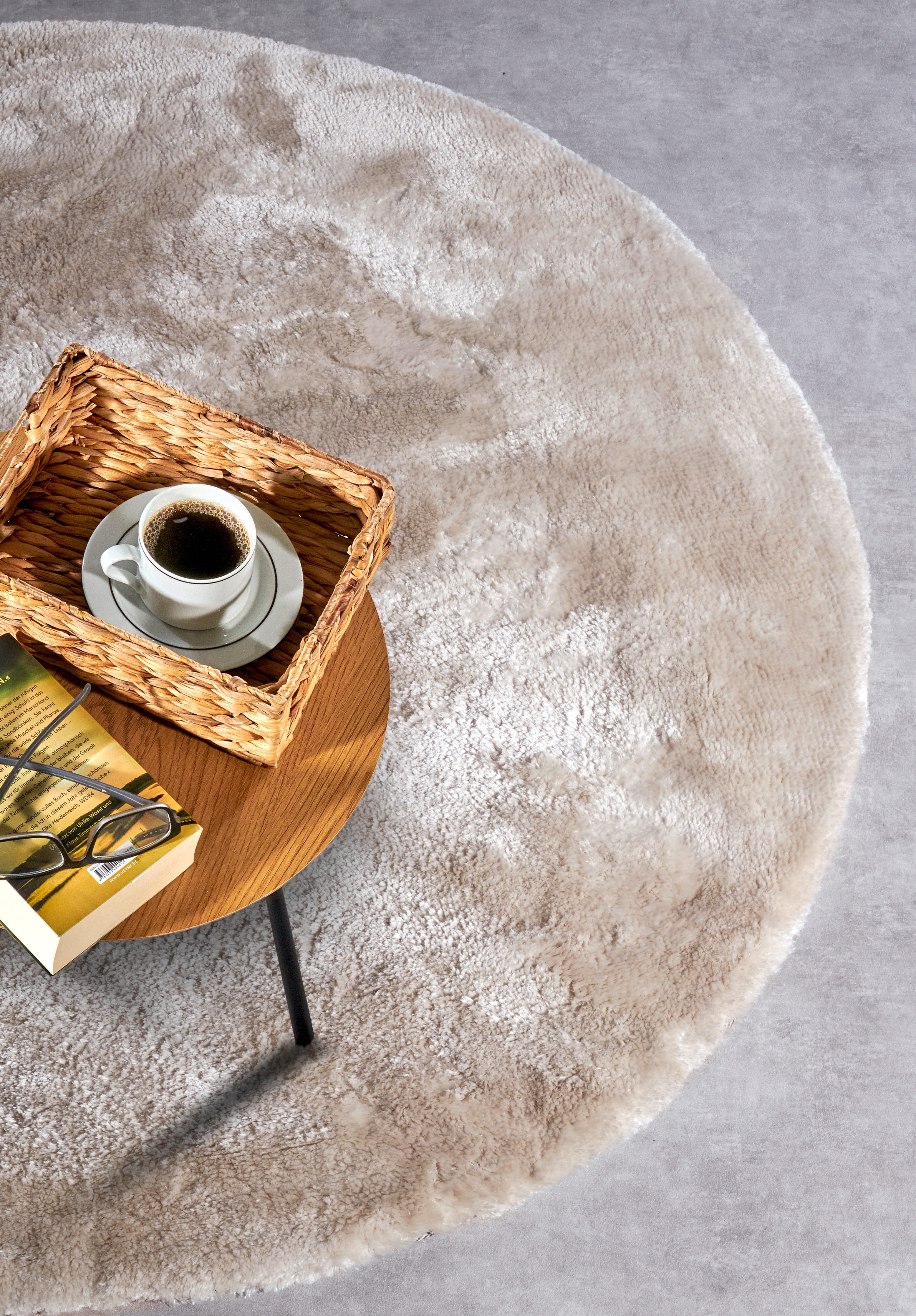 ELLE DECORATION Hoogpolig vloerkleed Calida Lange pool, shaggy, effen, pluizig, zacht, glanzend, modern, effen