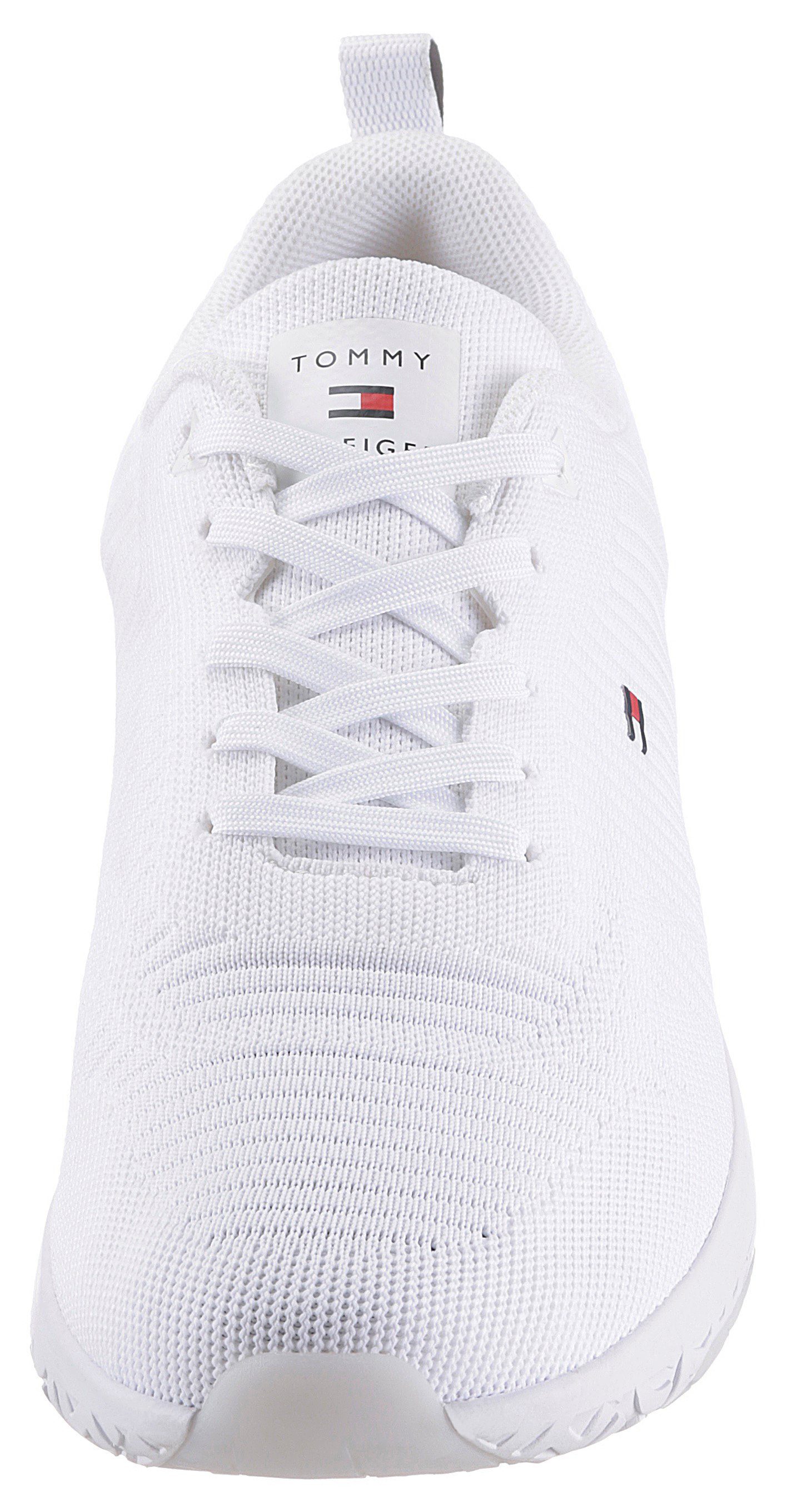 Tommy Hilfiger Sneakers CORPORATE KNIT RIB RUNNER met zijlogo-vlag, vrijetijdsschoen, lage schoen, veterschoen