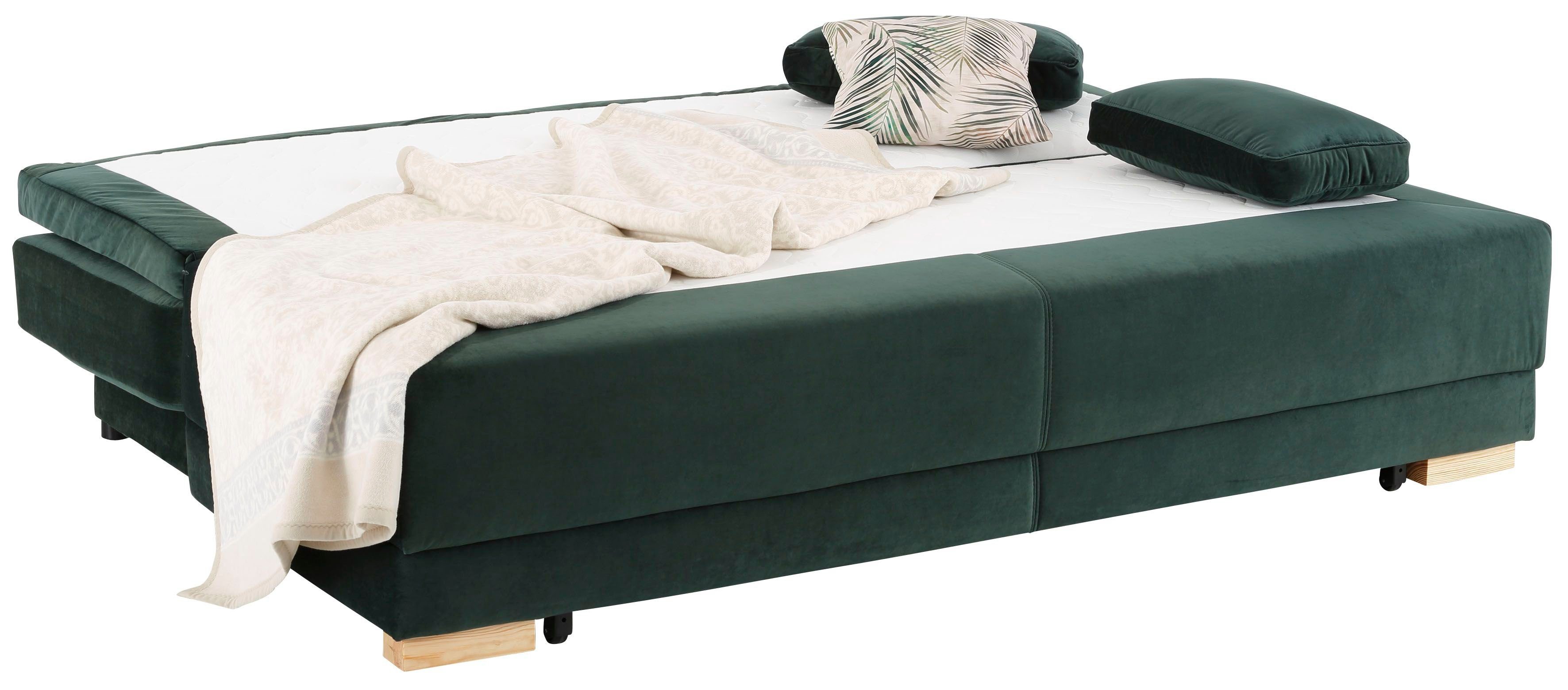 INOSIGN Slaapbank Berlin Volwaardig bed met boxspringvering, slaapfunctie en bedkist
