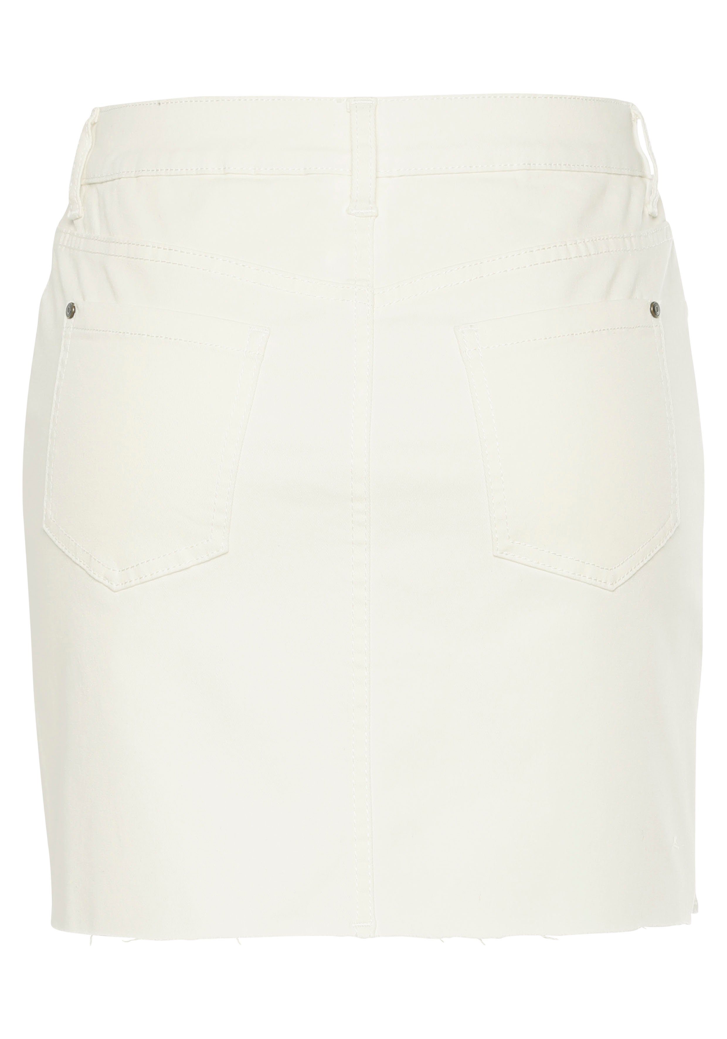 Buffalo Jeans rok kort model met franje aan de zoom, mini rok van comfortabel stretchkatoen