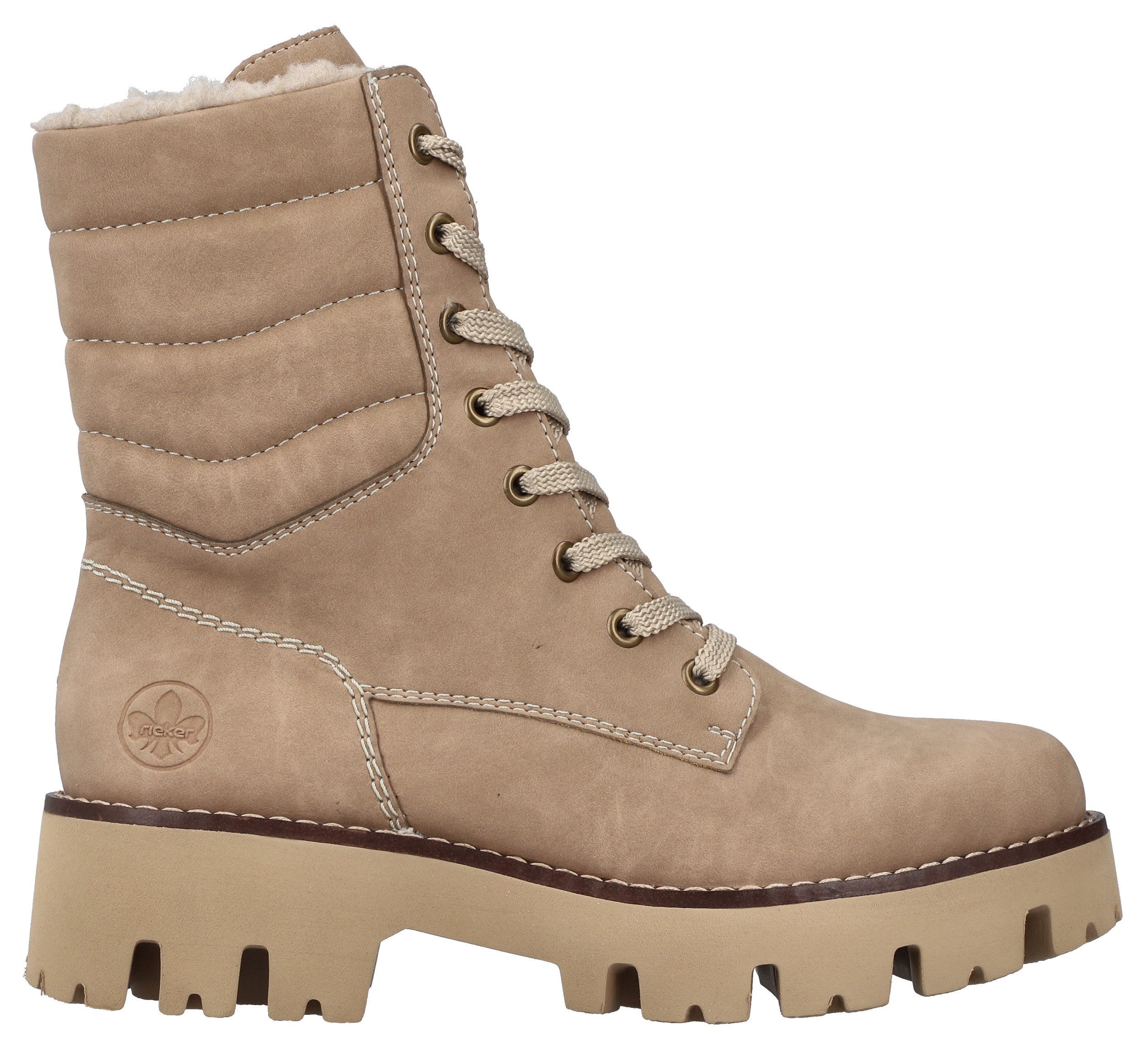 Rieker Winterlaarsjes winterlaarzen, veterschoenen, profielzool, met binnenrits