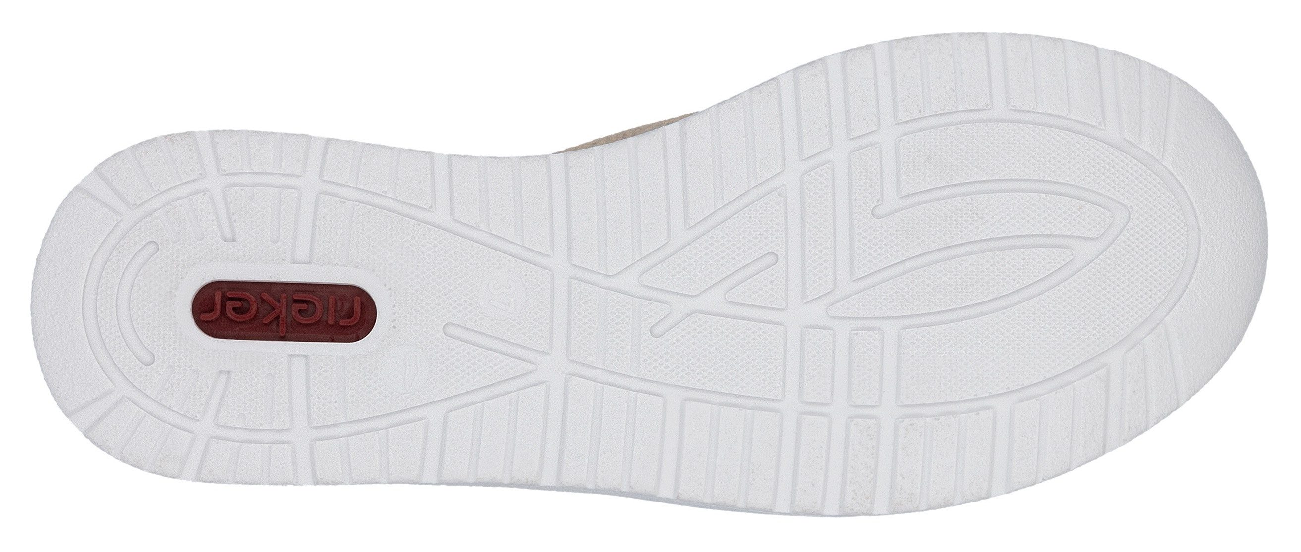 Rieker Plateausneakers , vrijetijdsschoen, veterschoen, lage schoen met subtiele goudkleurige glans