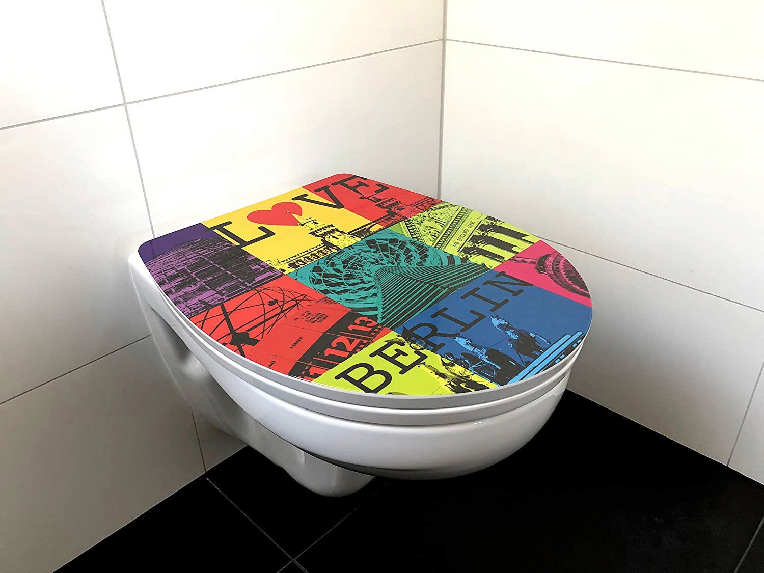 ADOB Toiletzitting Berlin Soft-closemechanisme, voor het schoonmaken met één druk op de knop afneembaar