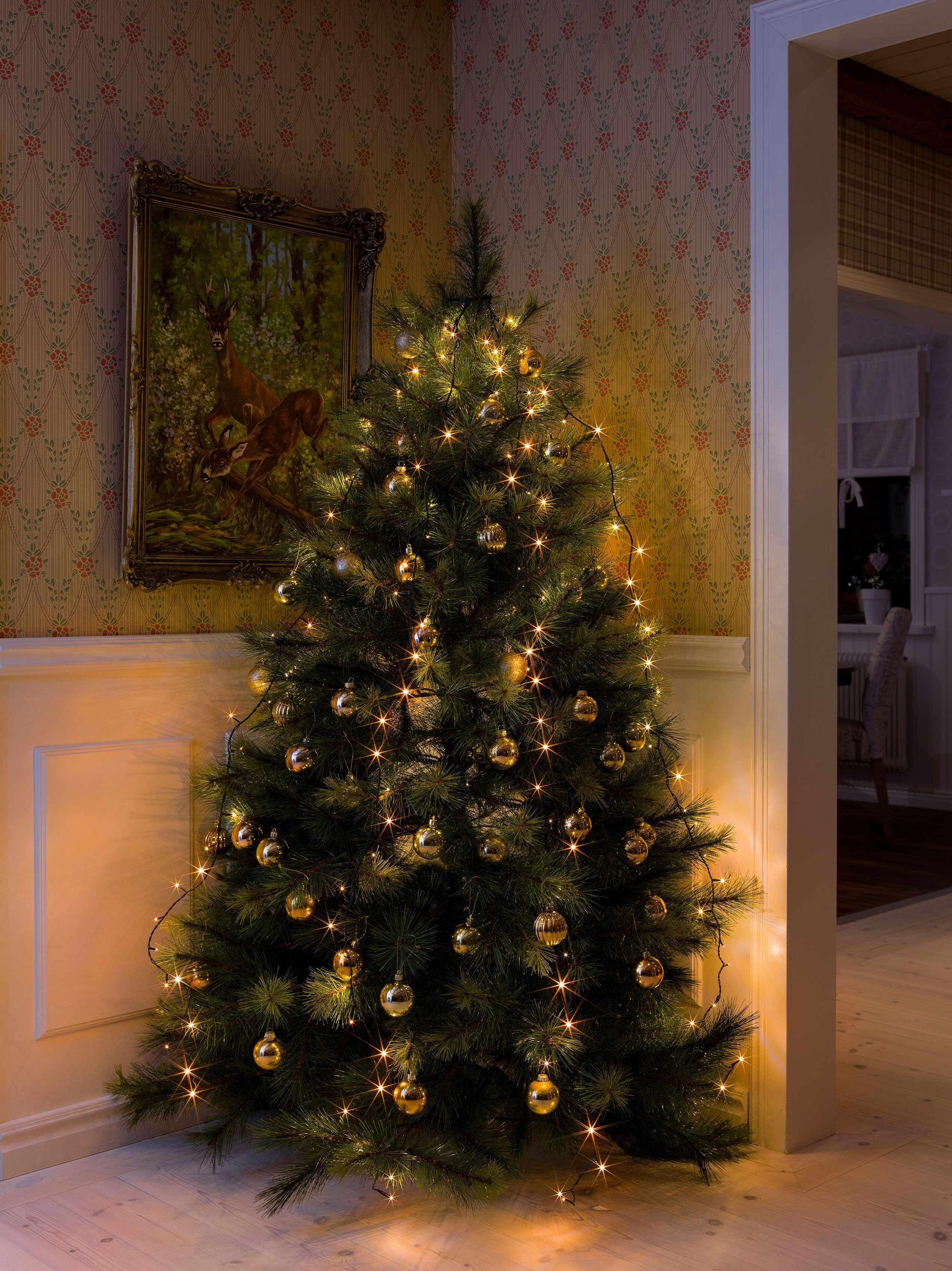KONSTSMIDE Led-boomverlichting Kerstversiering, kerstboomdecoratie Ledlichtsnoer met ring, 5 strengen à 40 dioden, voorgemonteerd