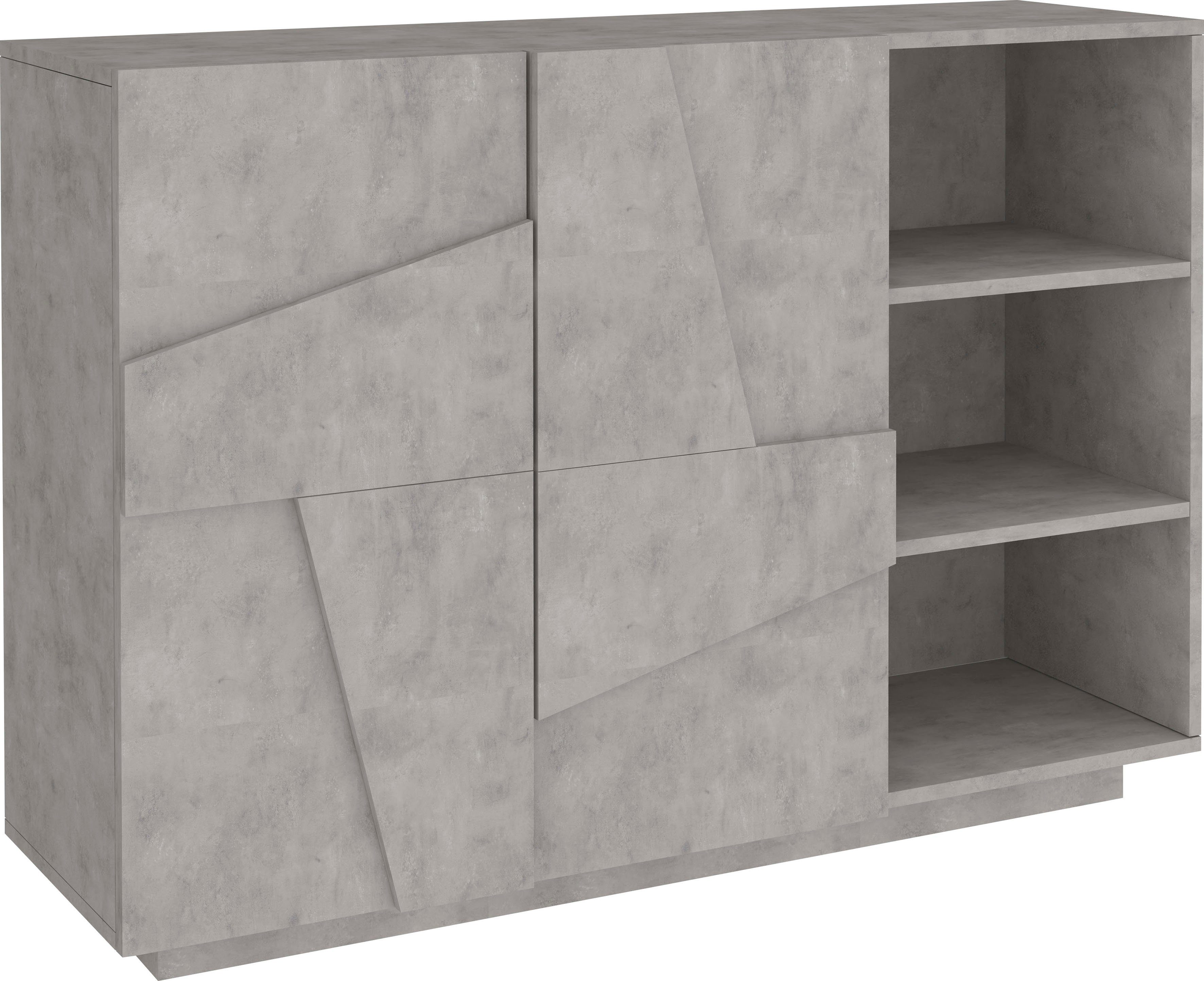 INOSIGN Kast Ping dressoirs maat 121x38x86 cm grijs